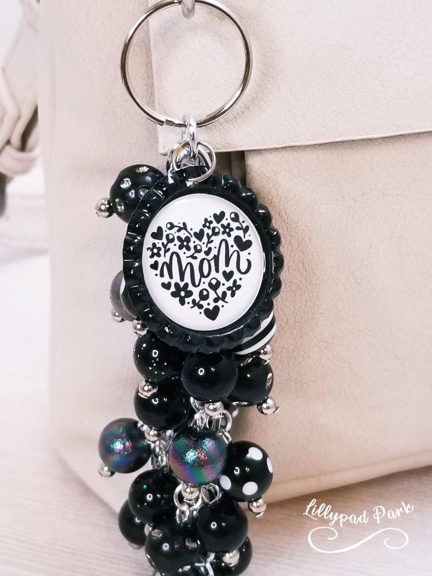 Handmade Beaded Purse Charm or Bag Charm that dangles like a keychain