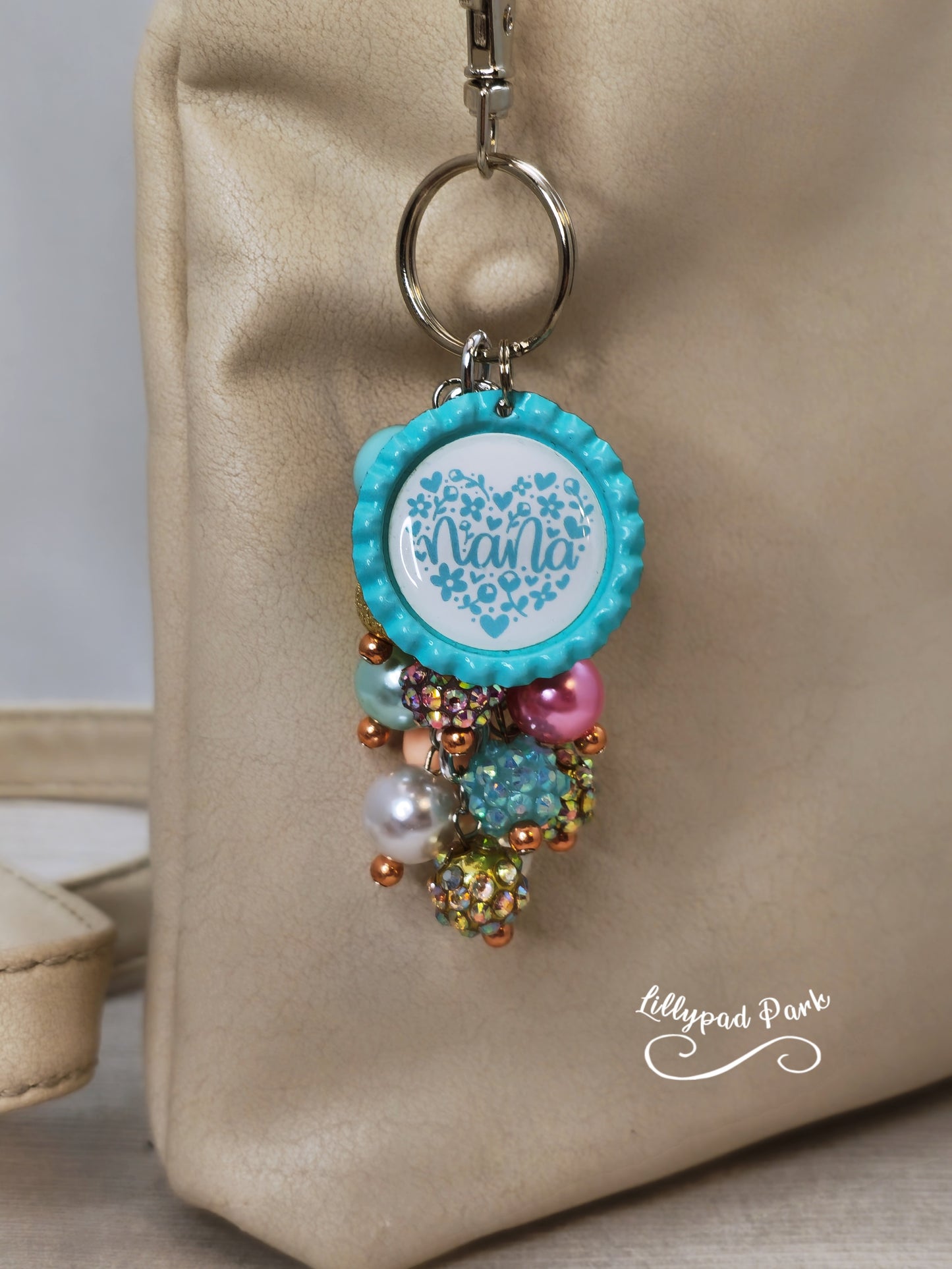 Handmade Beaded Purse Charm or Bag Charm that dangles like a keychain