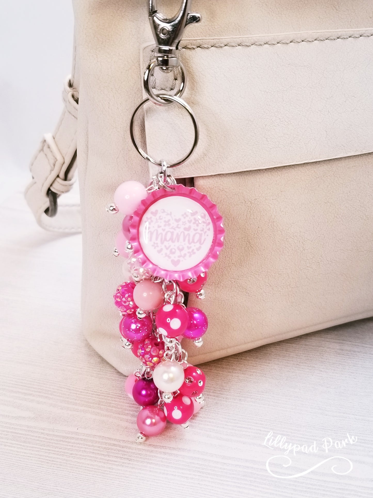 Handmade Beaded Purse Charm or Bag Charm that dangles like a keychain