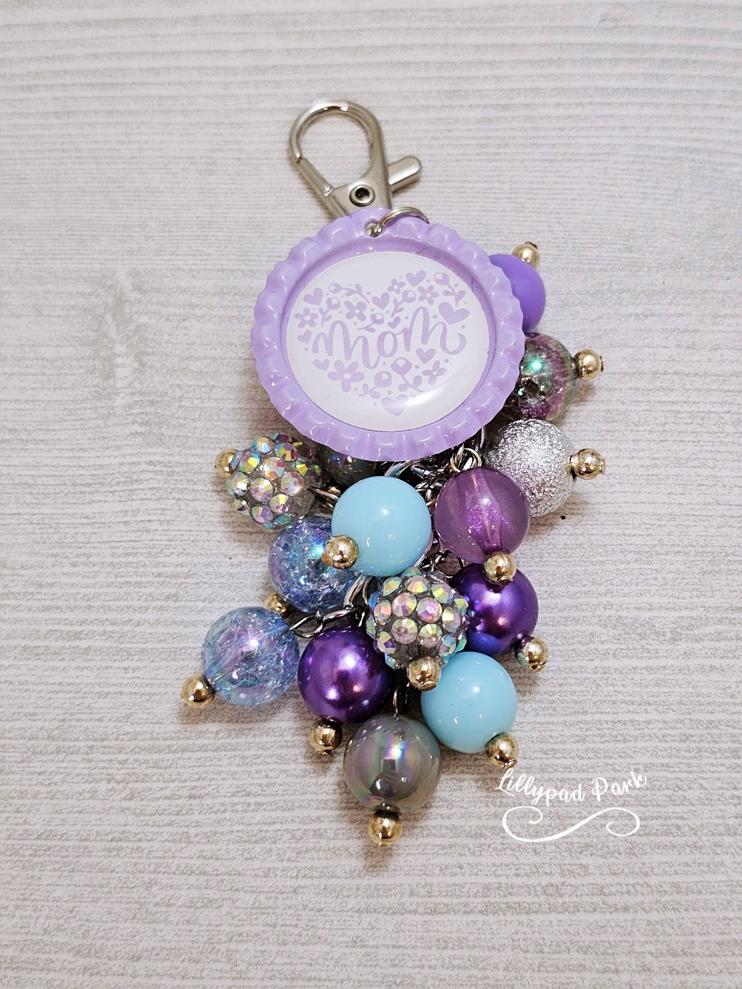 Handmade Beaded Mini Purse Charm or Bag Charm that dangles like a keychain