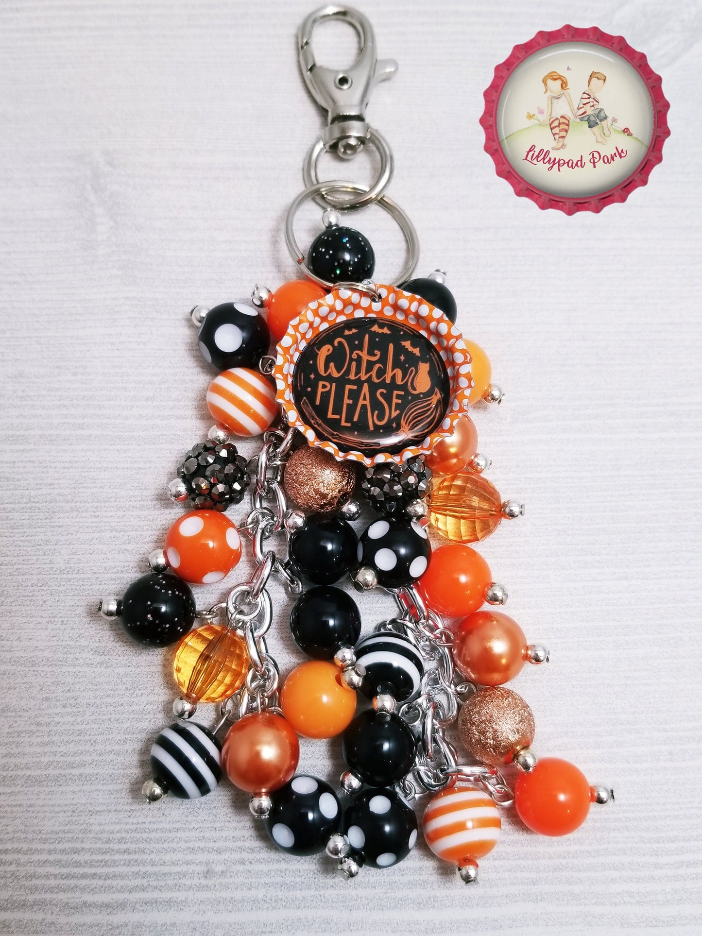 Witch Please Flickering Flame Purse Charm