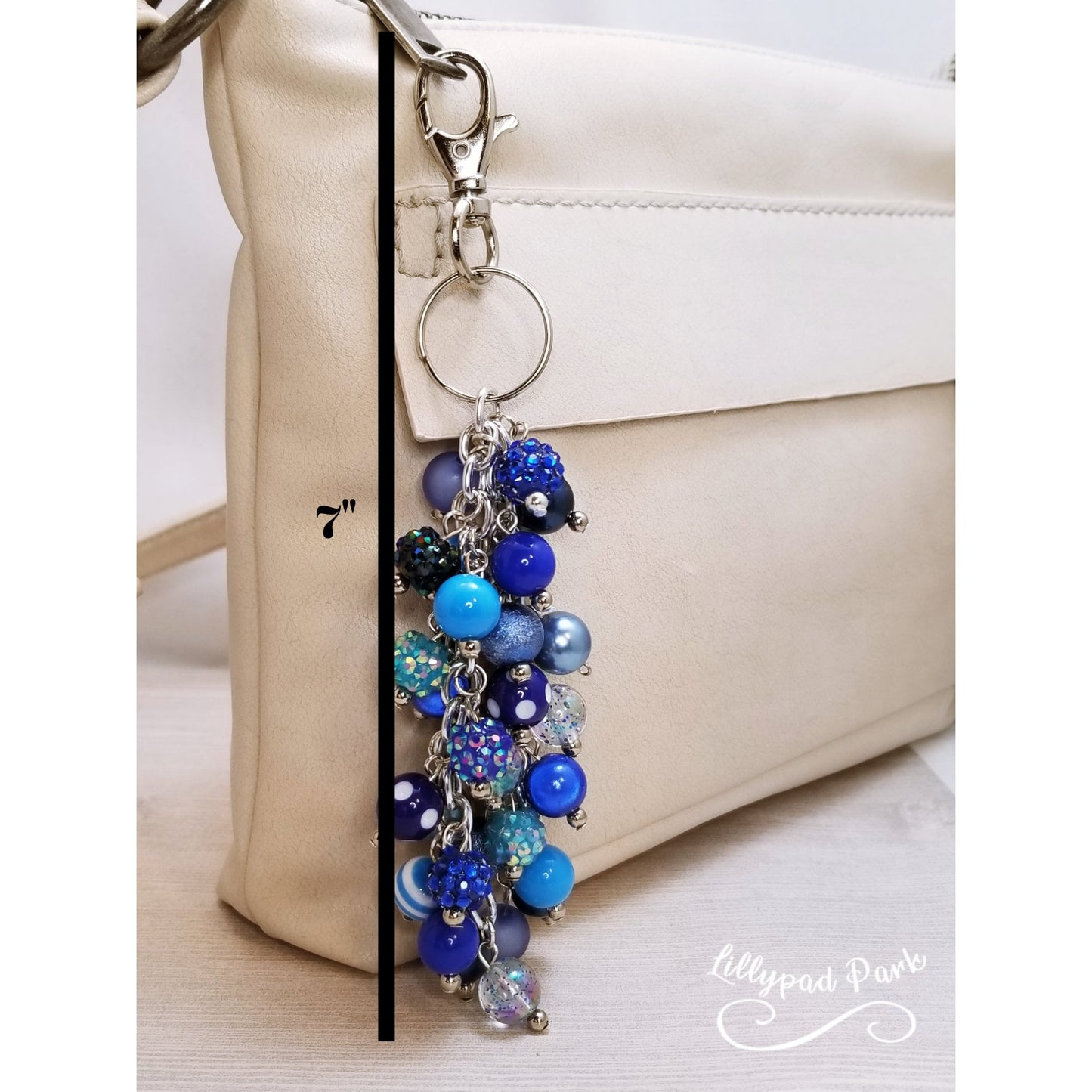 Brilliant Blue Purse Charm