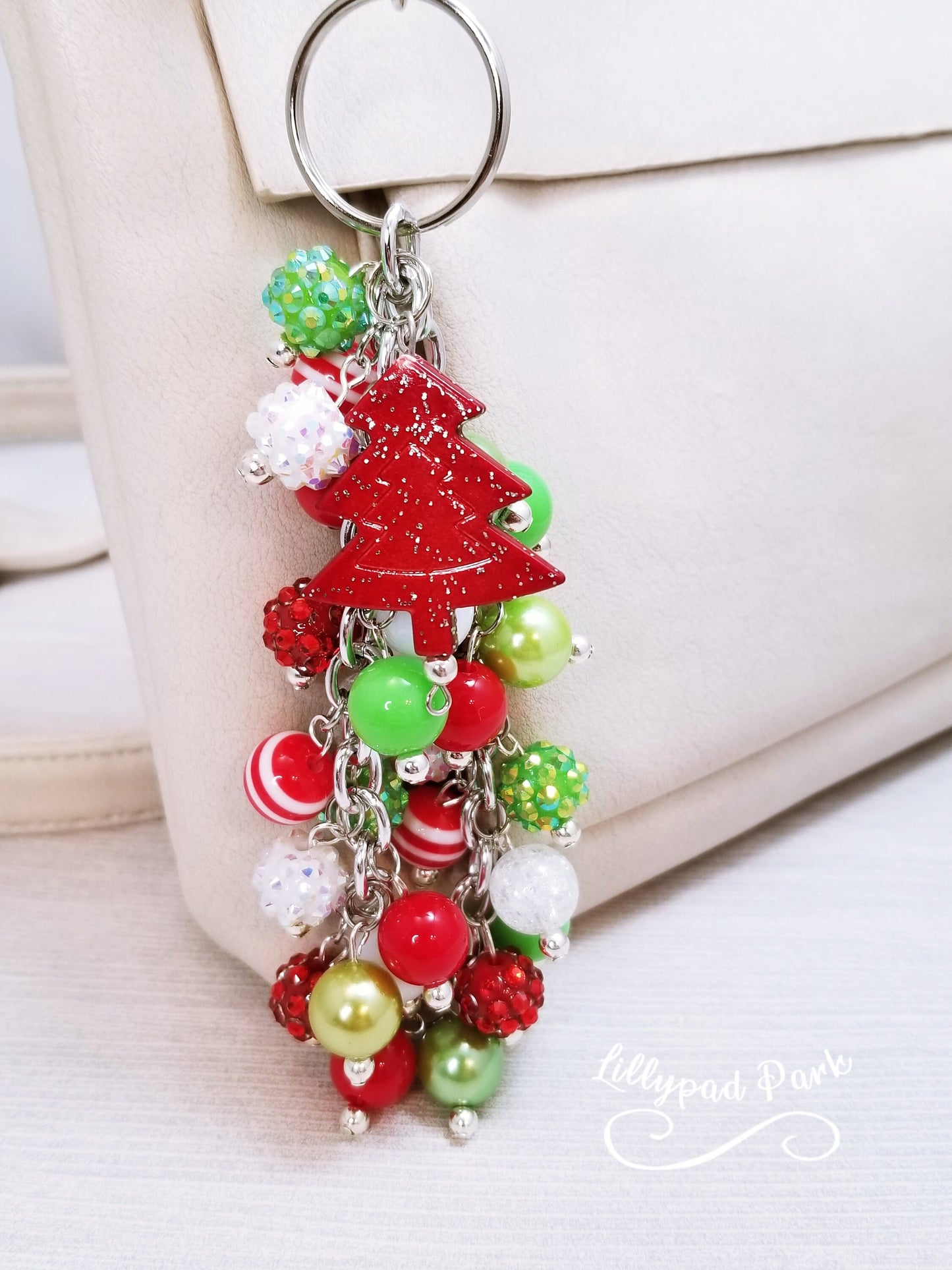 Red Tree Holly Jolly Purse charm