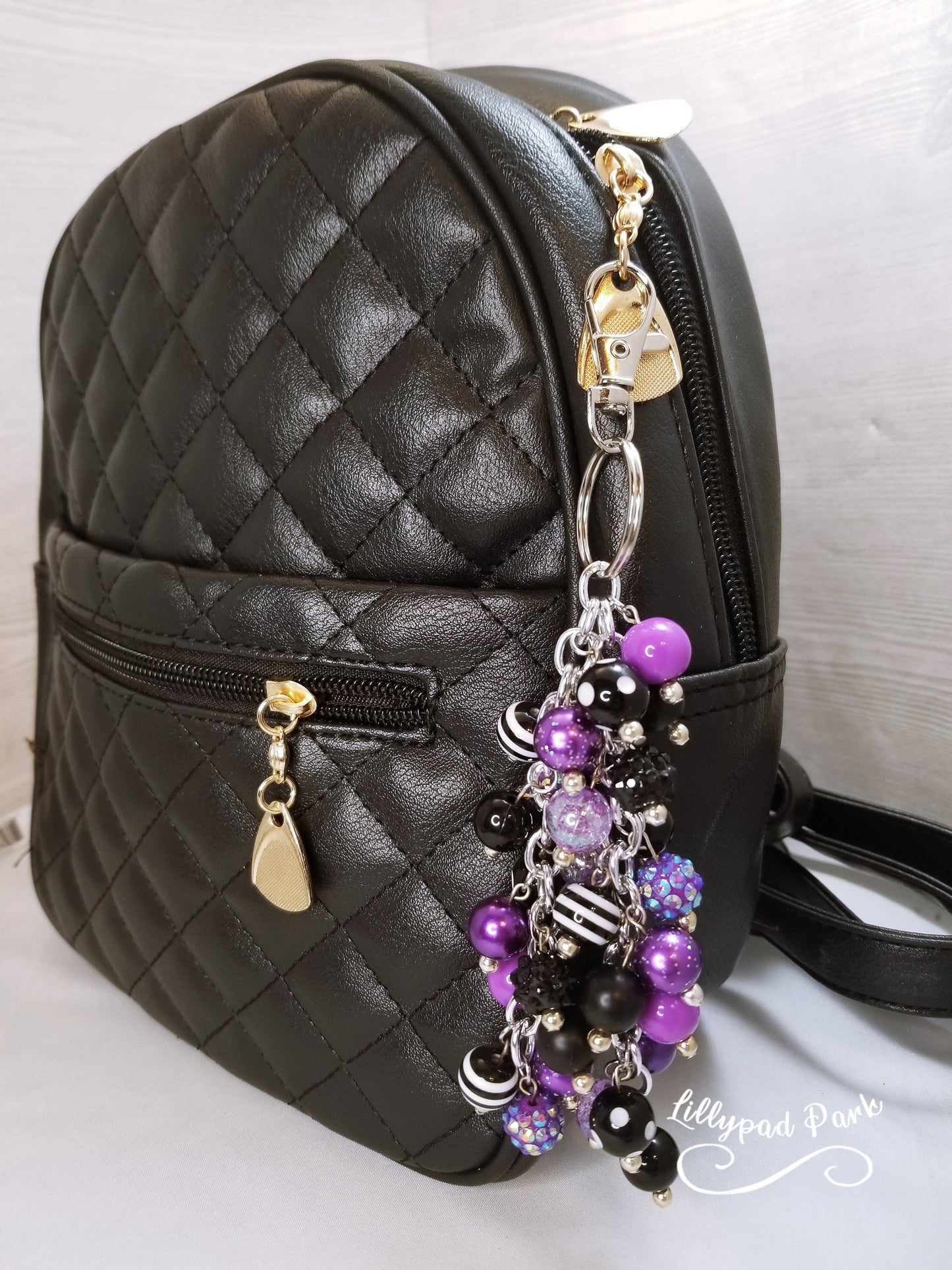 Black Orchid Purse Charm