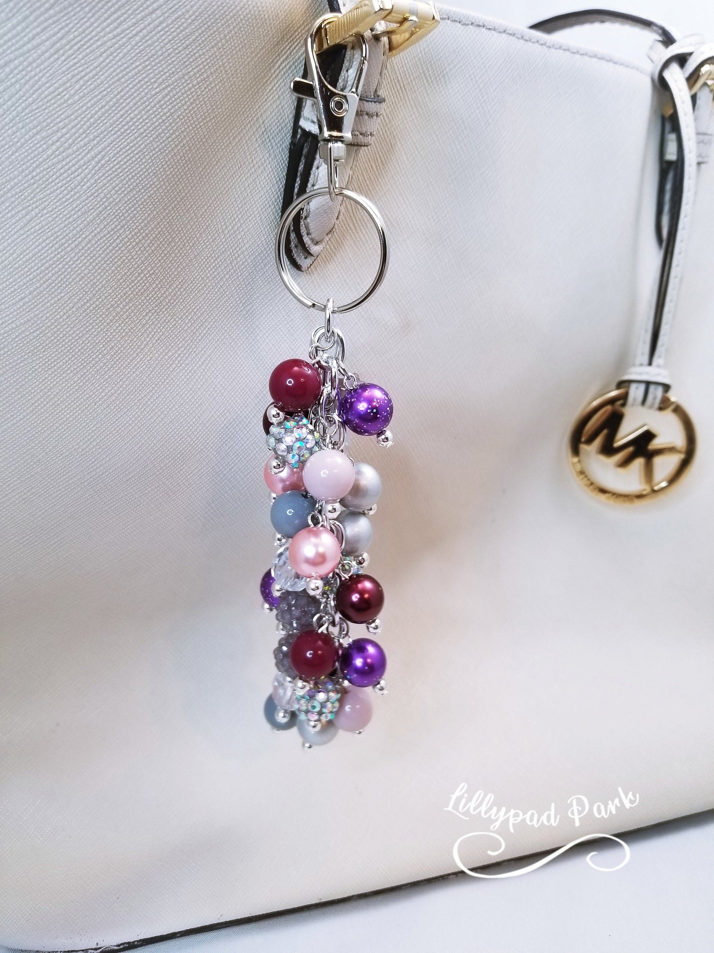 Crystal Plum Purse Charm