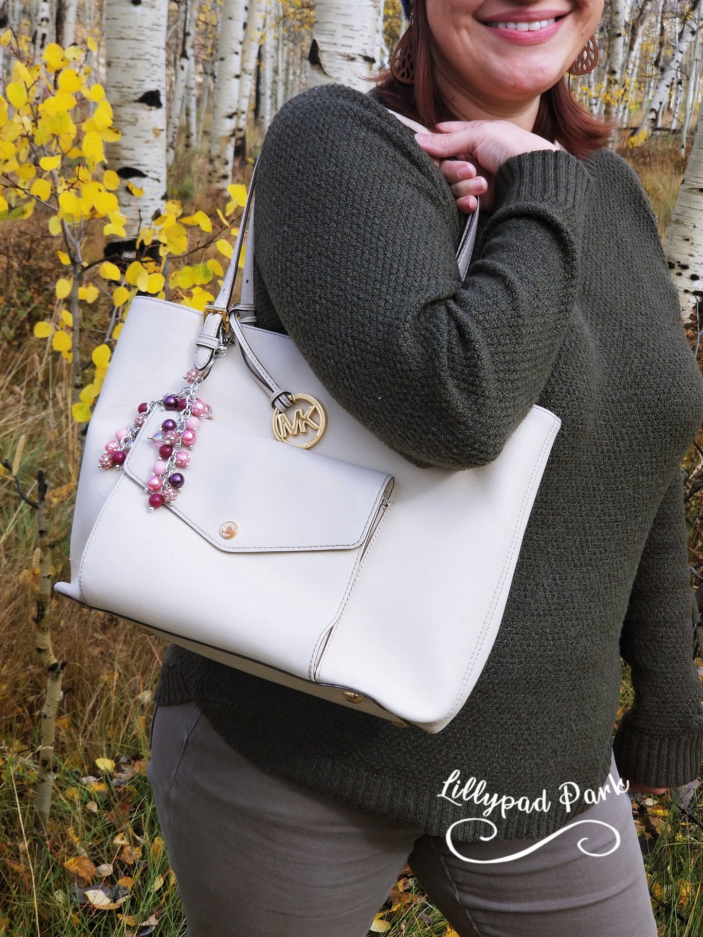 Peach Berry Purse Charm
