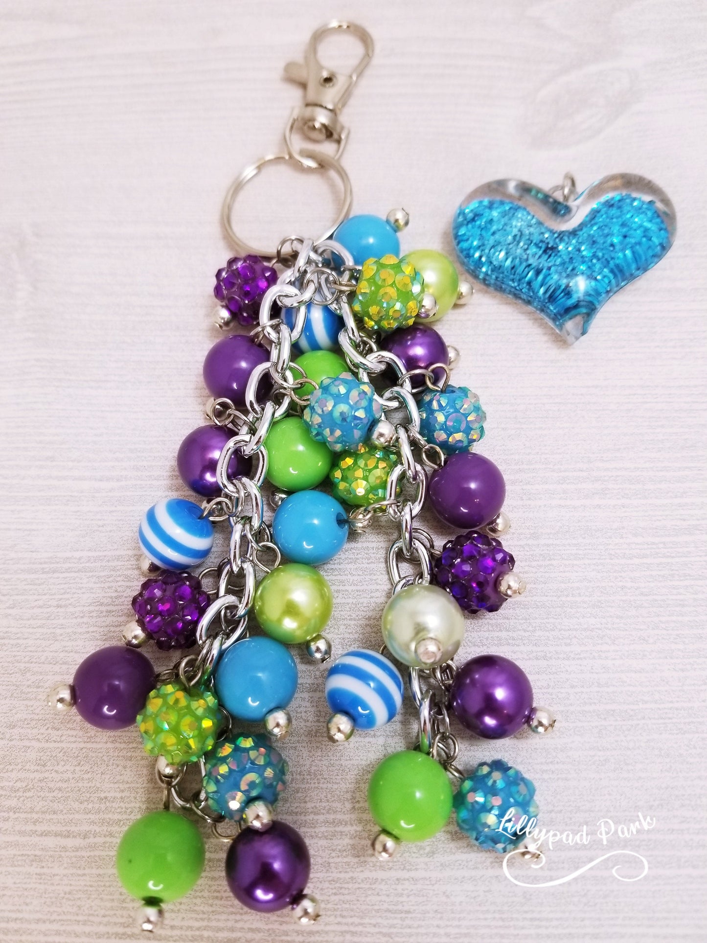Heart Northern Lights Purse Charm