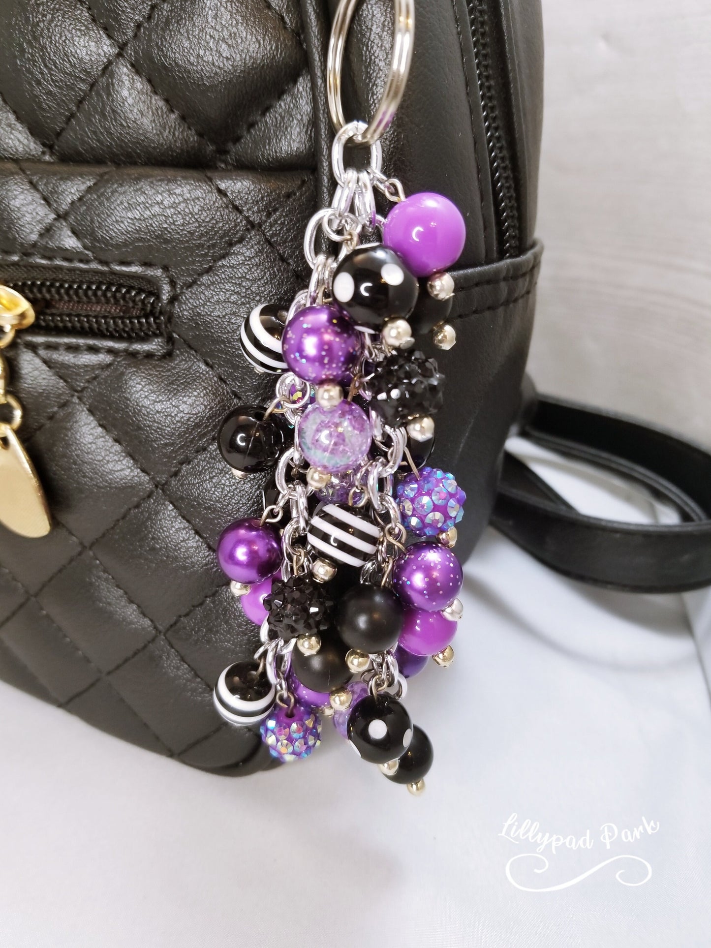Black Orchid Purse Charm