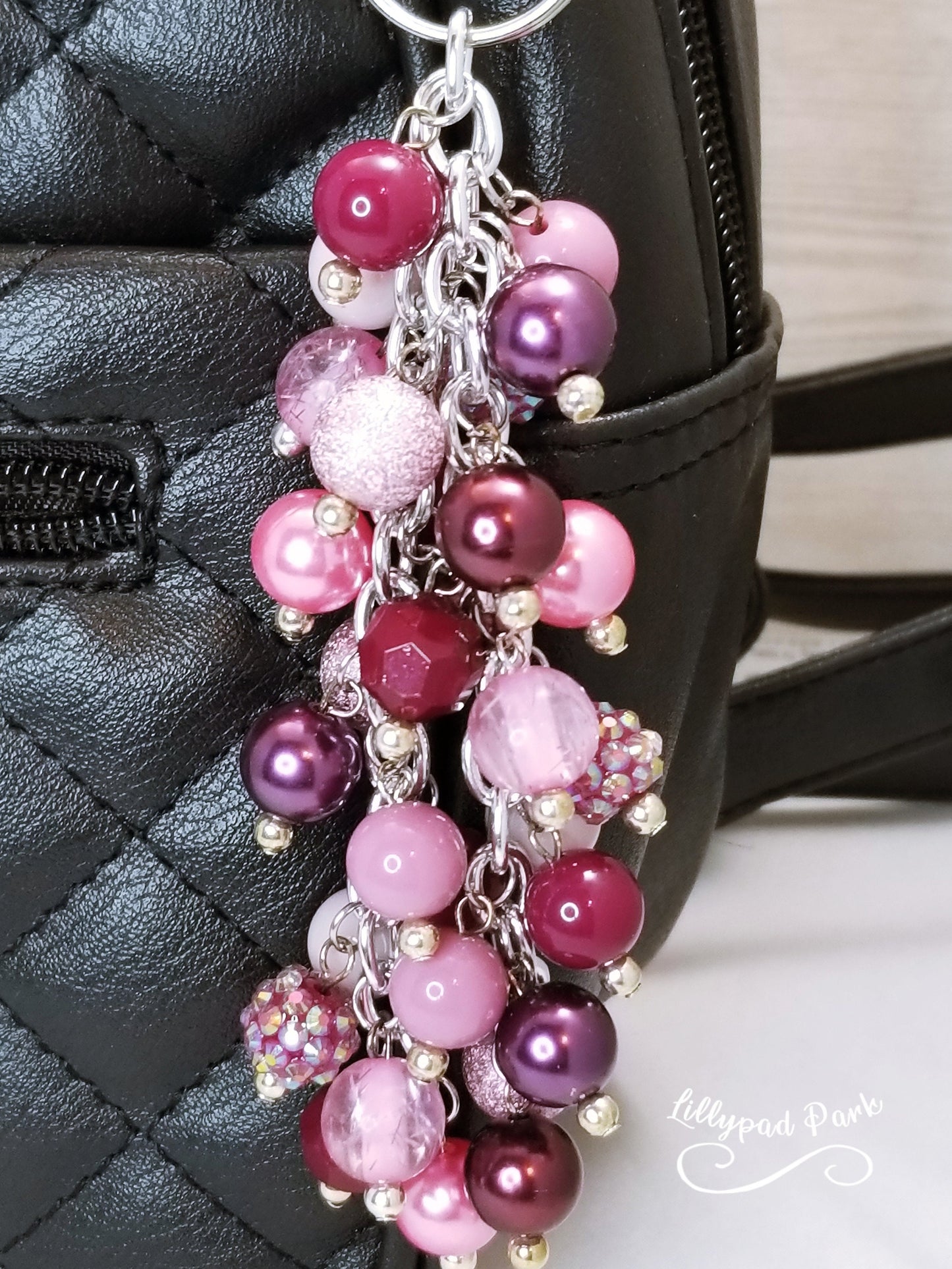 Maroon and Plum Mothers Day Purse Charm, Bag charm