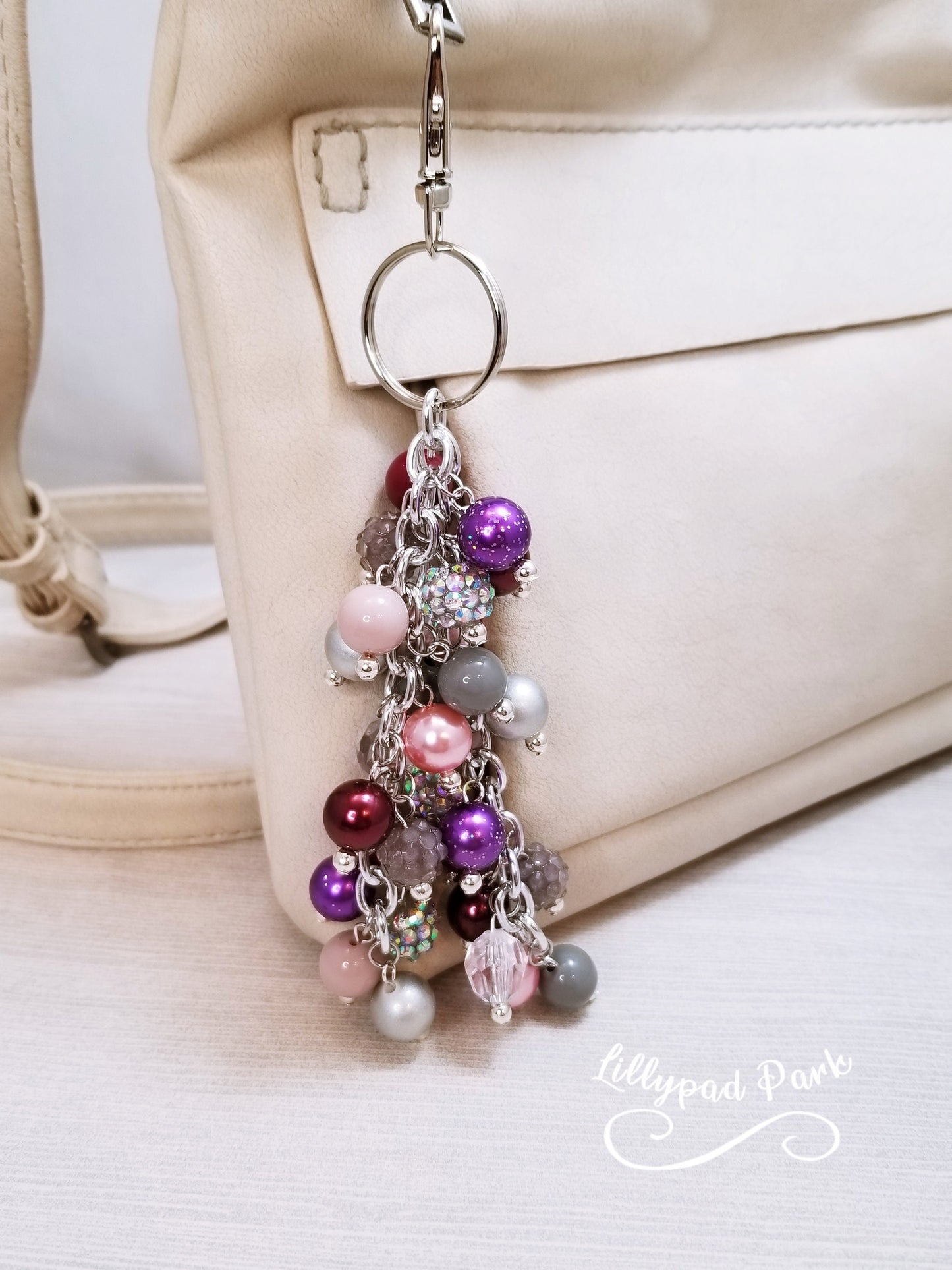 Picture Mothers day gift, Blush, Maroon, Purple and Gray Purse Charm
