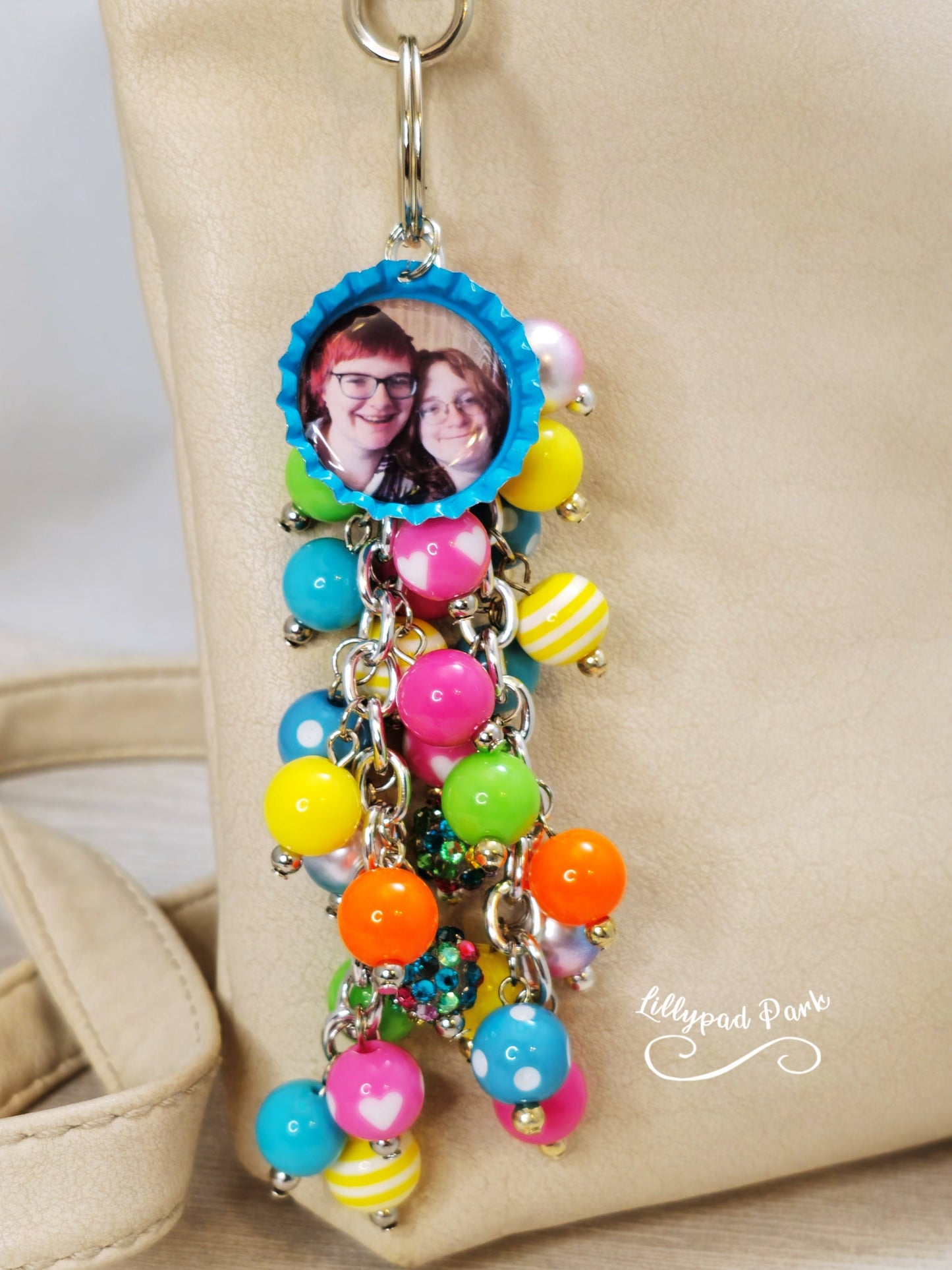 Picture Mothers day gift, Bright Rainbow Purse Charm