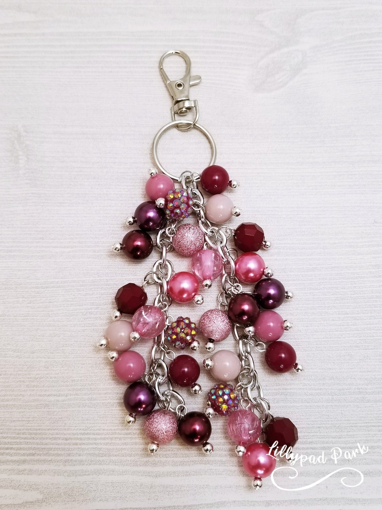 Maroon and Plum Mothers Day Purse Charm, Bag charm