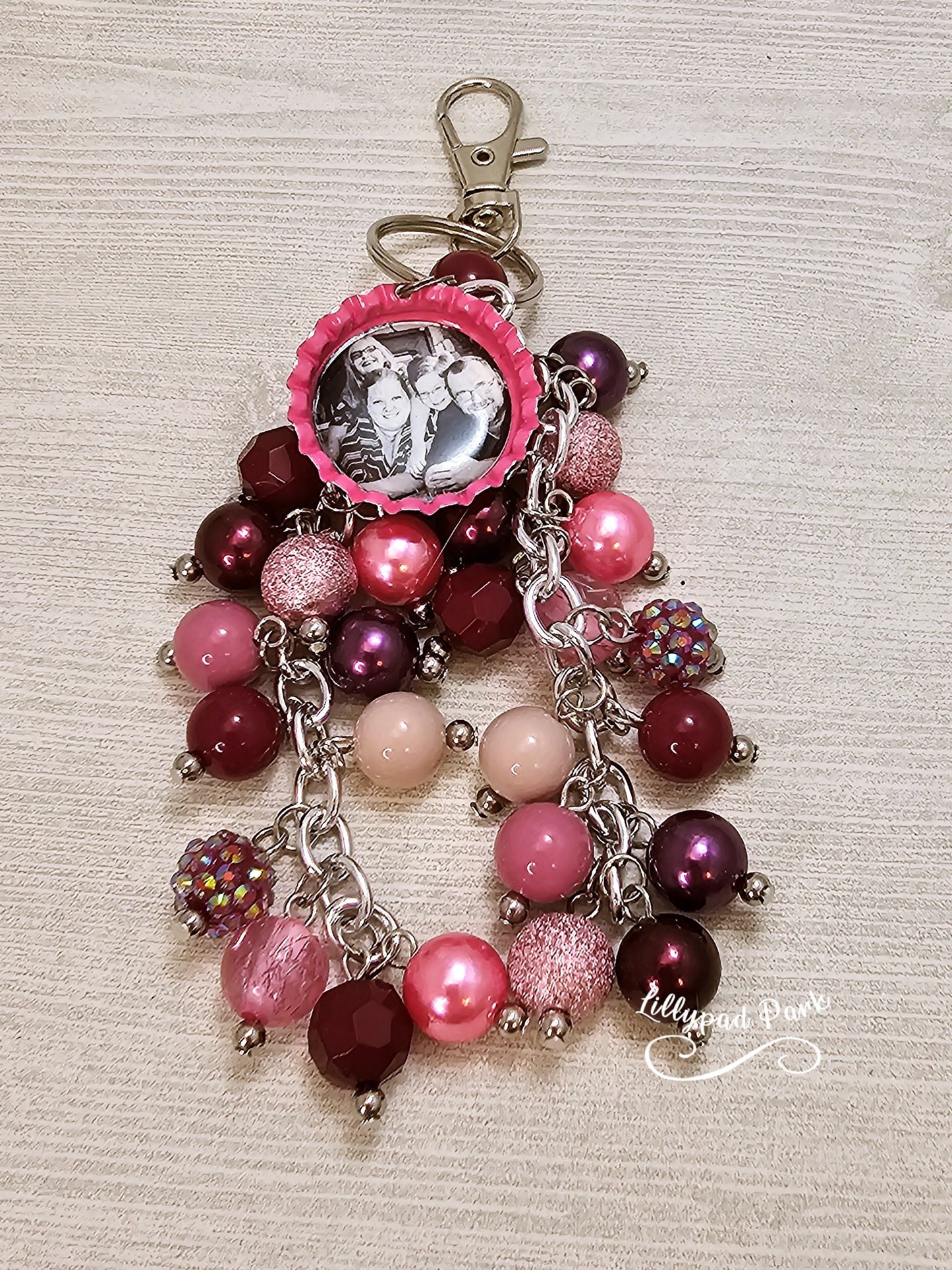 Picture Mothers day gift, Plum and Maroon Purse Charm