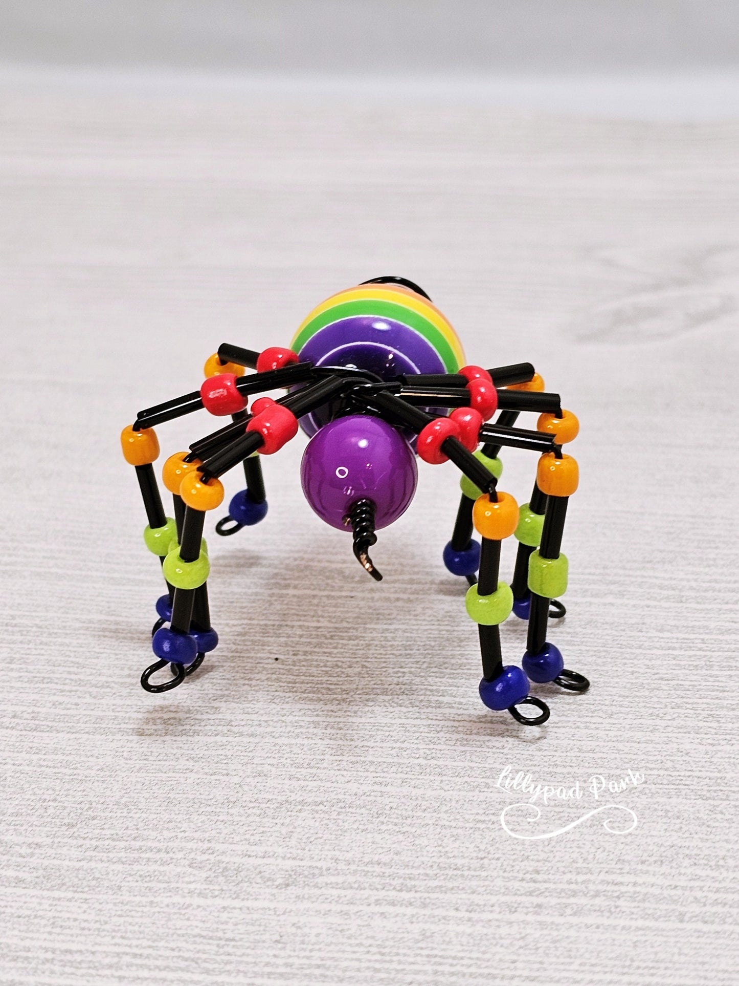Rainbow Beaded Spider, Halloween Spider
