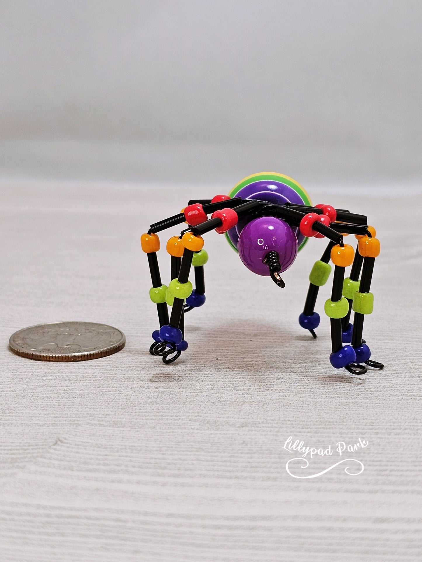 Rainbow Beaded Spider, Halloween Spider