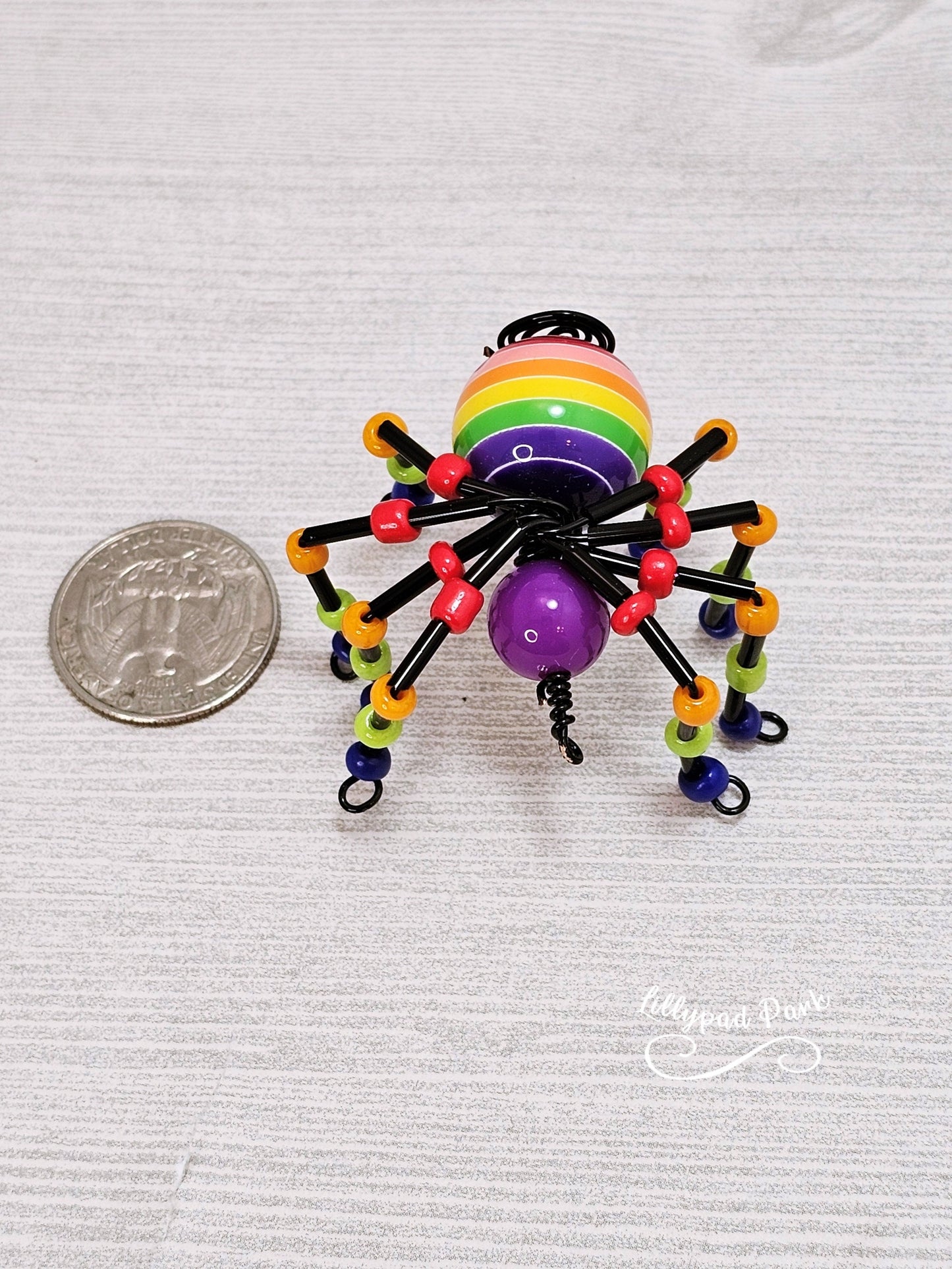 Rainbow Beaded Spider, Halloween Spider