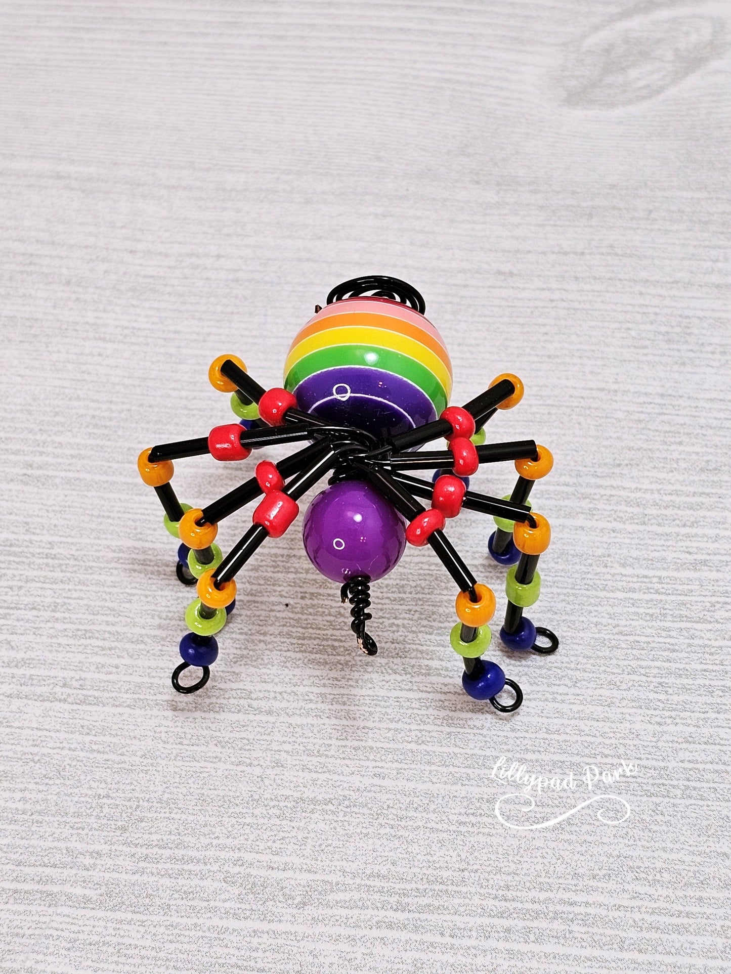 Rainbow Beaded Spider, Halloween Spider