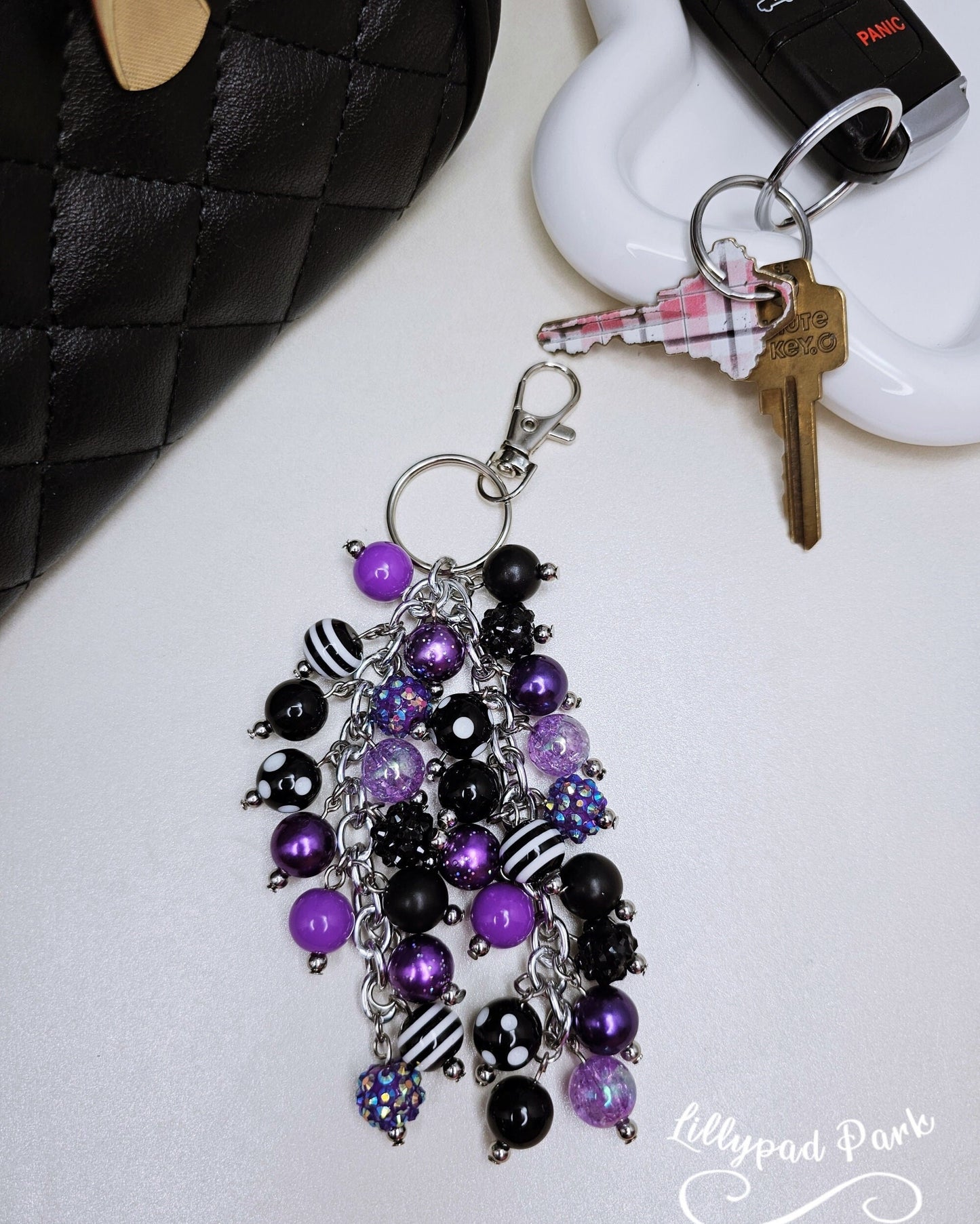 Black Orchid Purse Charm