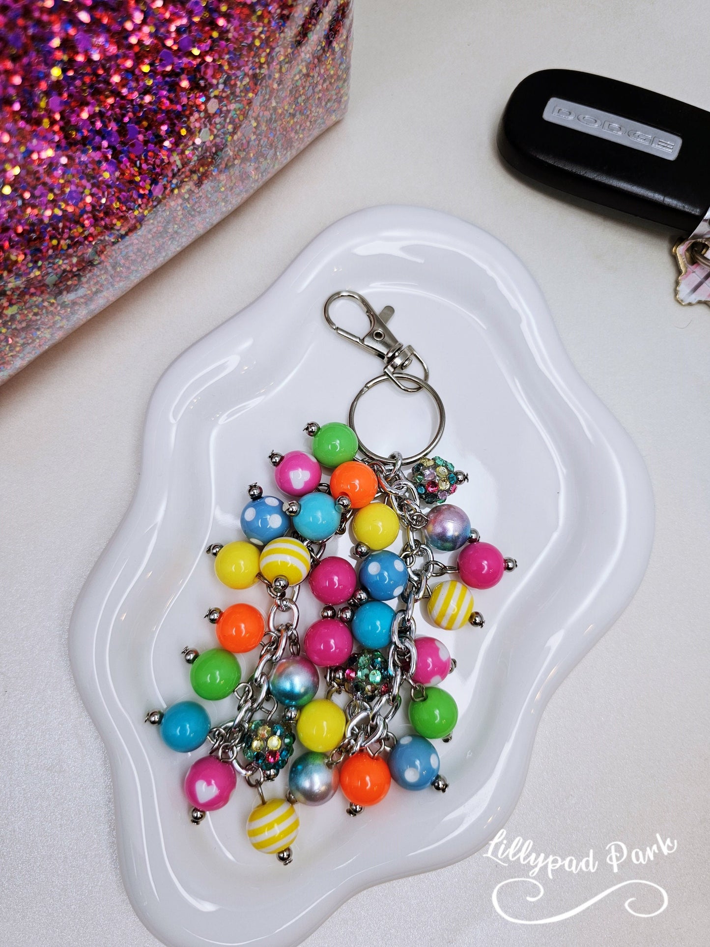 Rainbow Pink Purse Charm