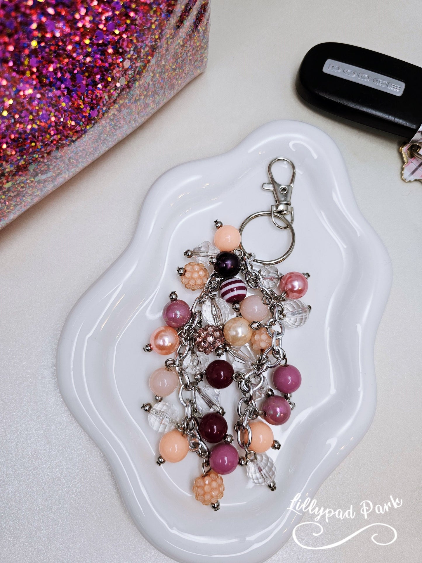 Peach Berry Purse Charm