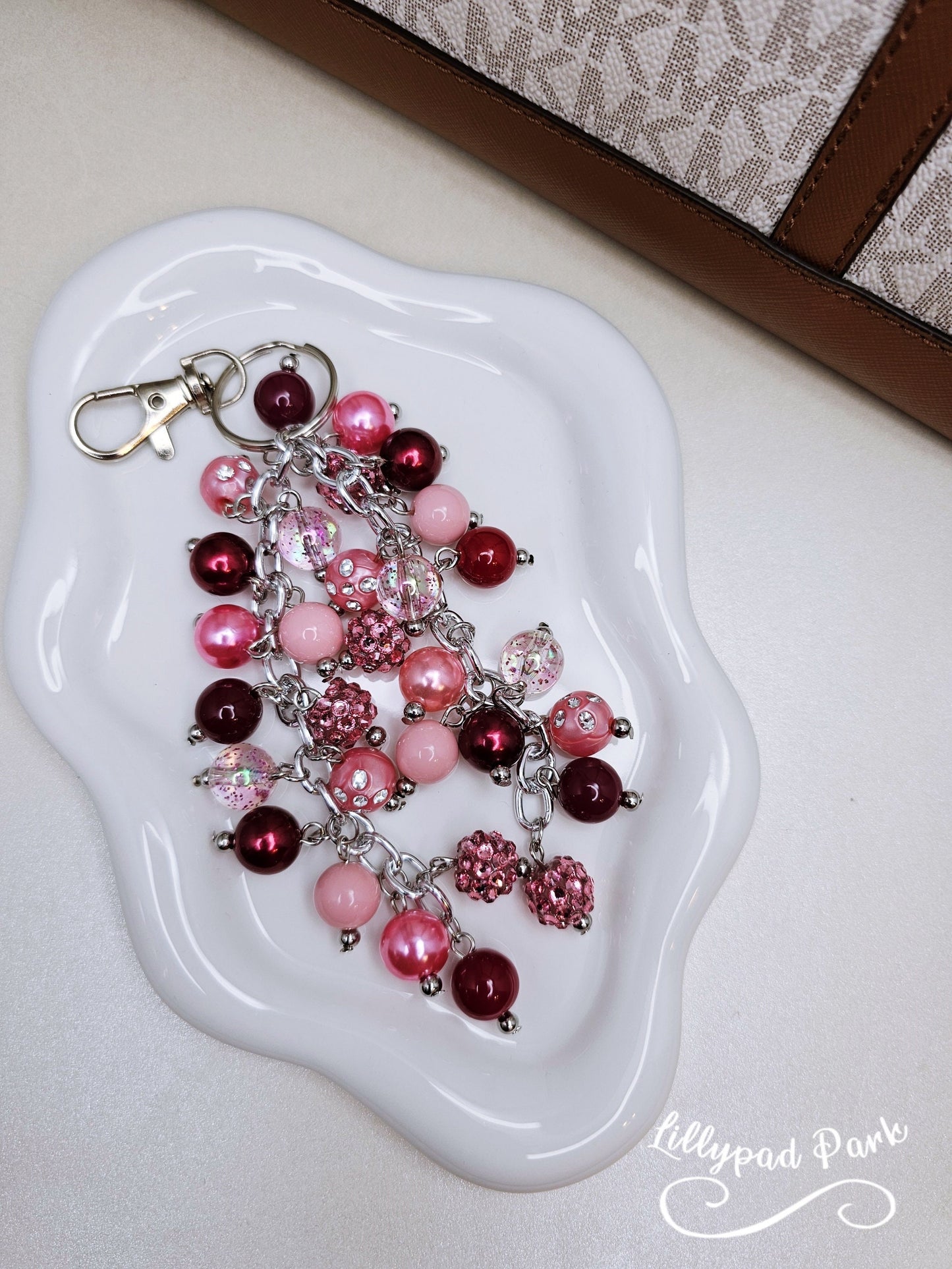 Maroon Rose Purse Charm