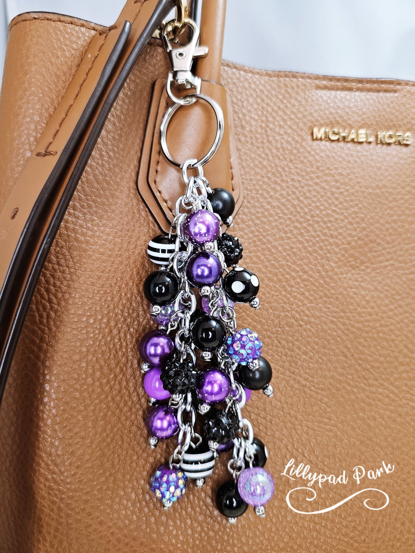 Black Orchid Purse Charm