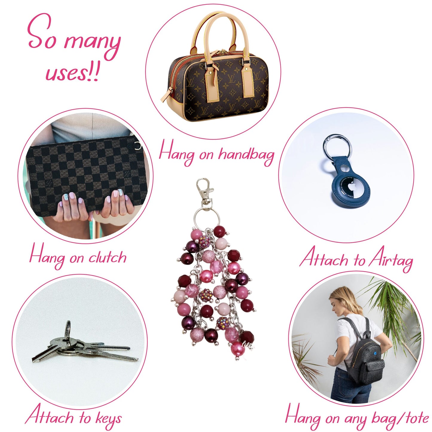 Black Orchid Purse Charm