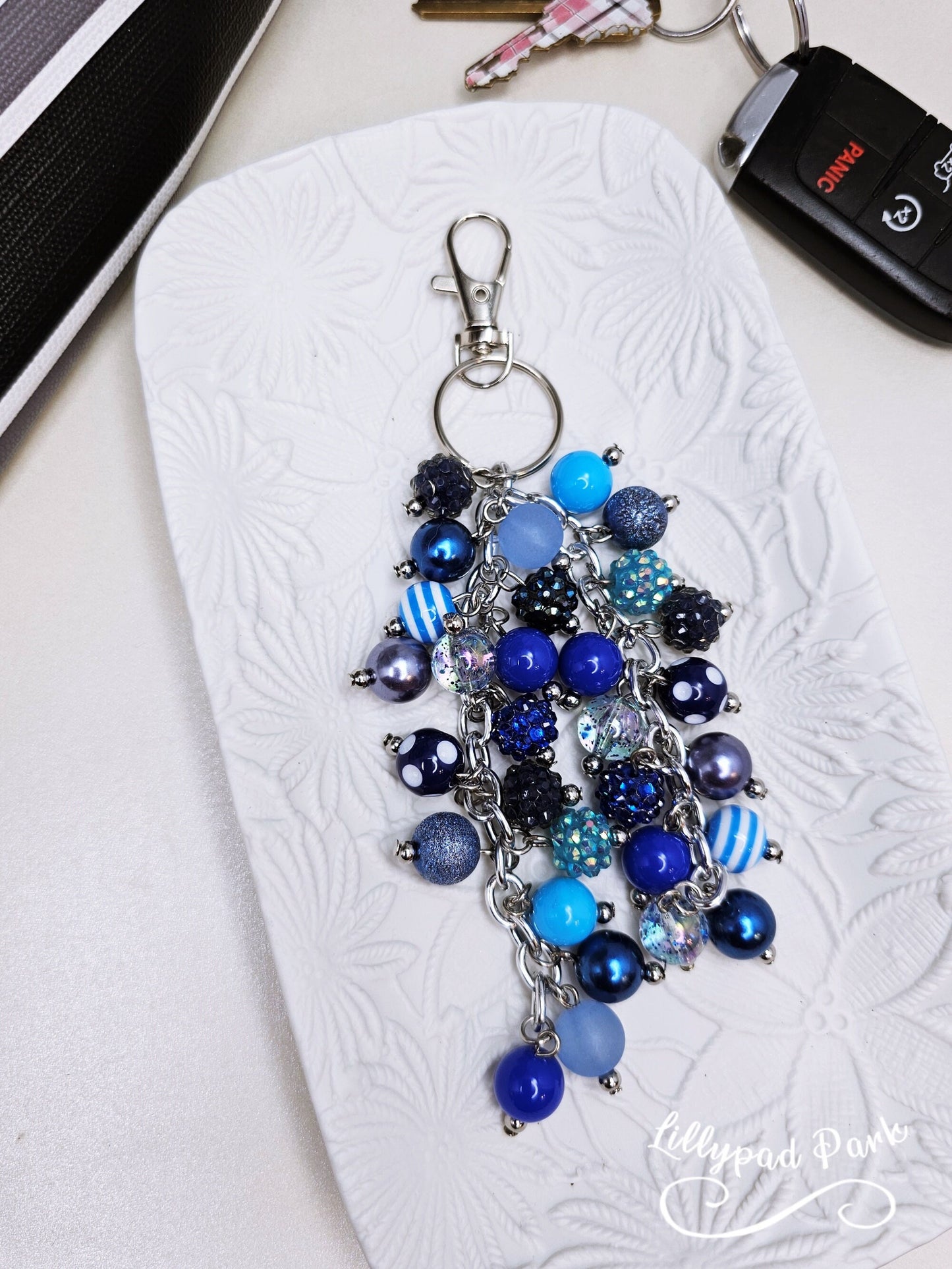 Brilliant Blue Purse Charm