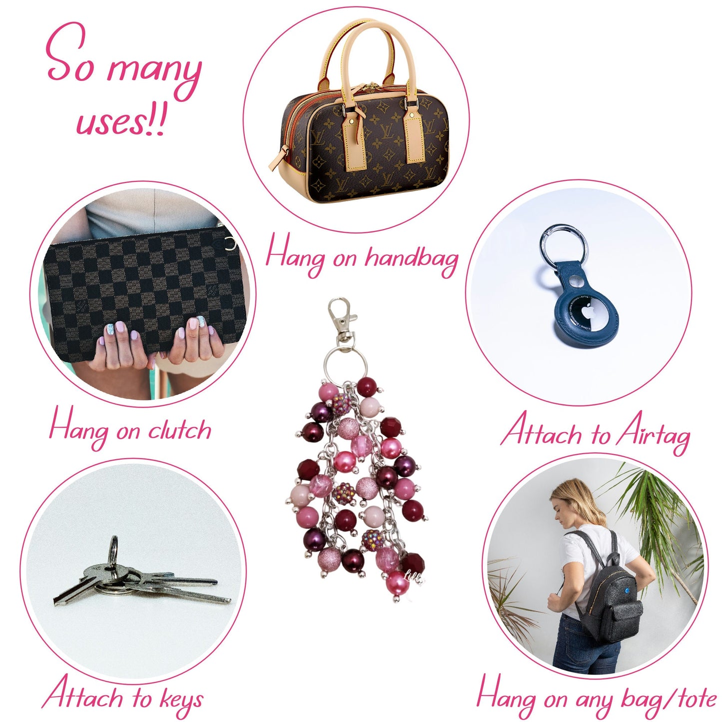 Brilliant Blue Purse Charm