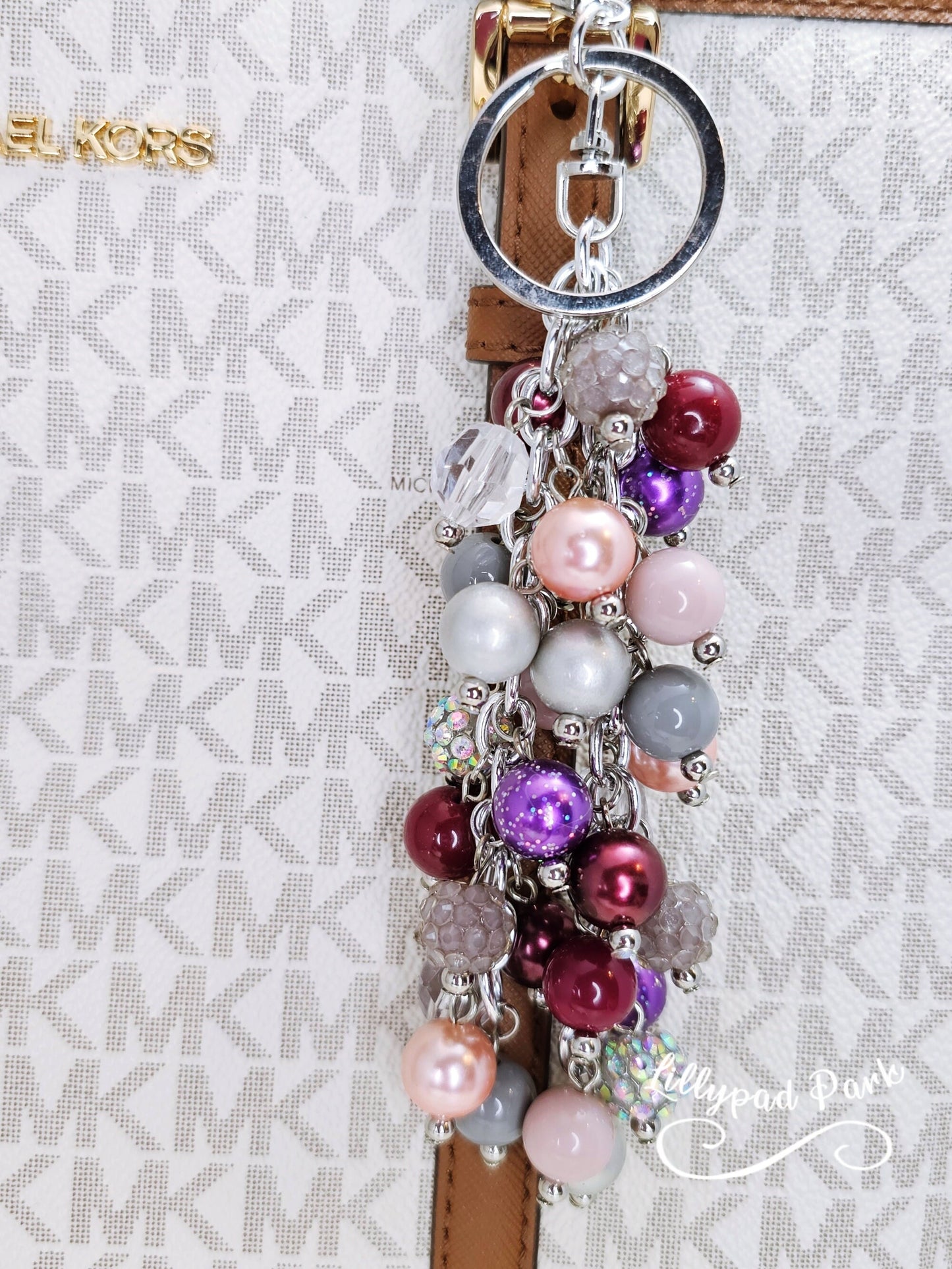 Crystal Plum Purse Charm