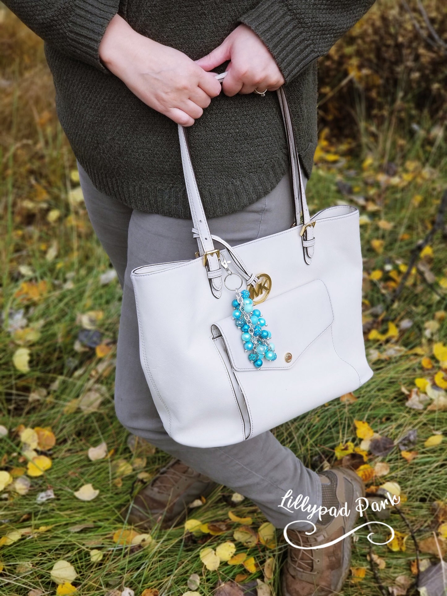 Handmade Beaded Purse Charm or Bag Charm that dangles like a keychain