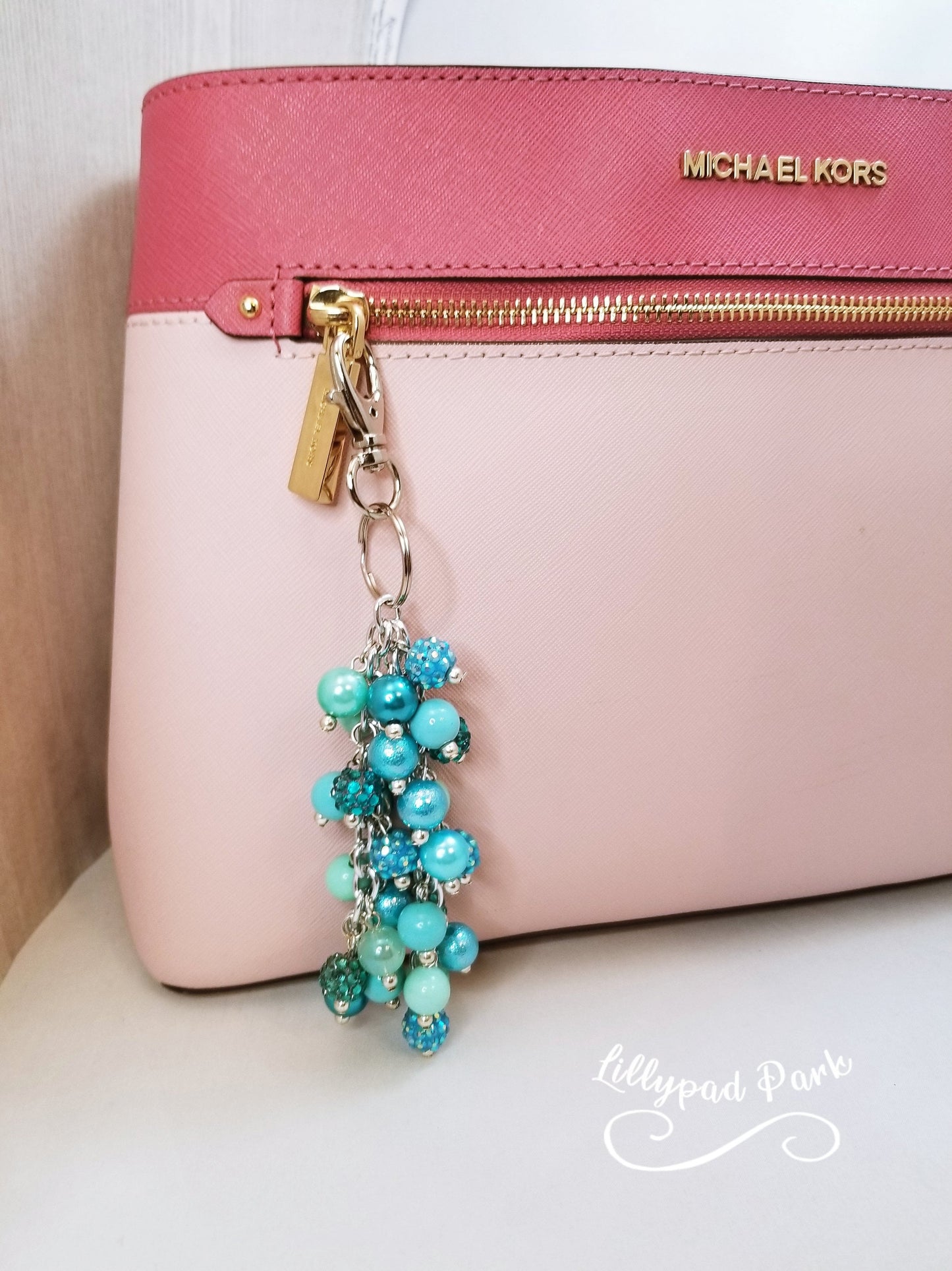 Handmade Beaded Purse Charm or Bag Charm that dangles like a keychain