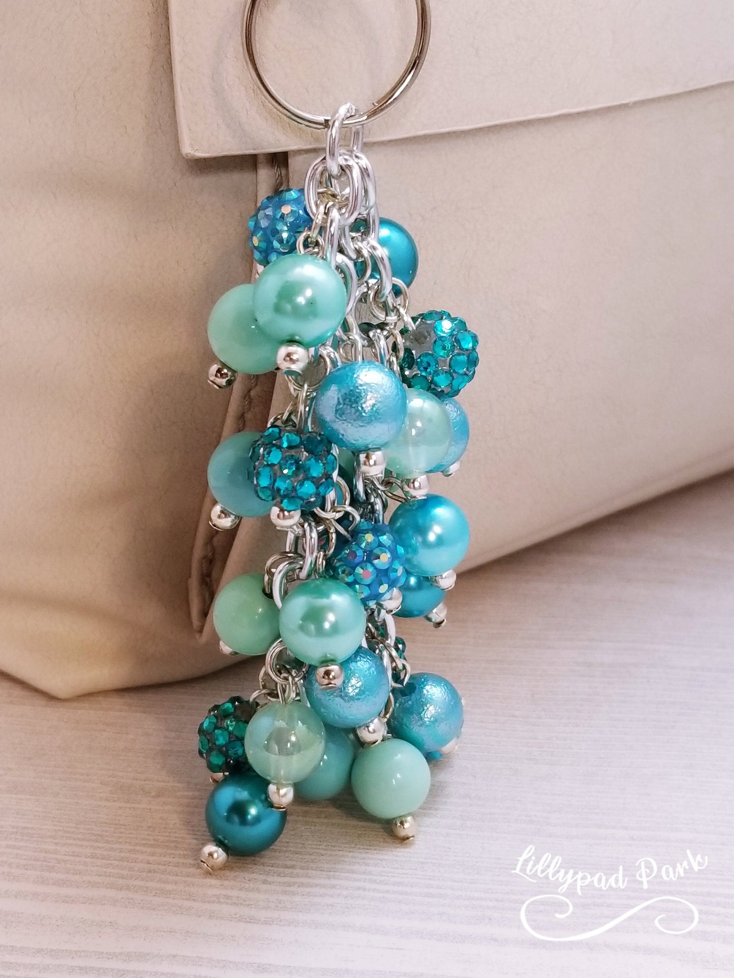 Handmade Beaded Purse Charm or Bag Charm that dangles like a keychain
