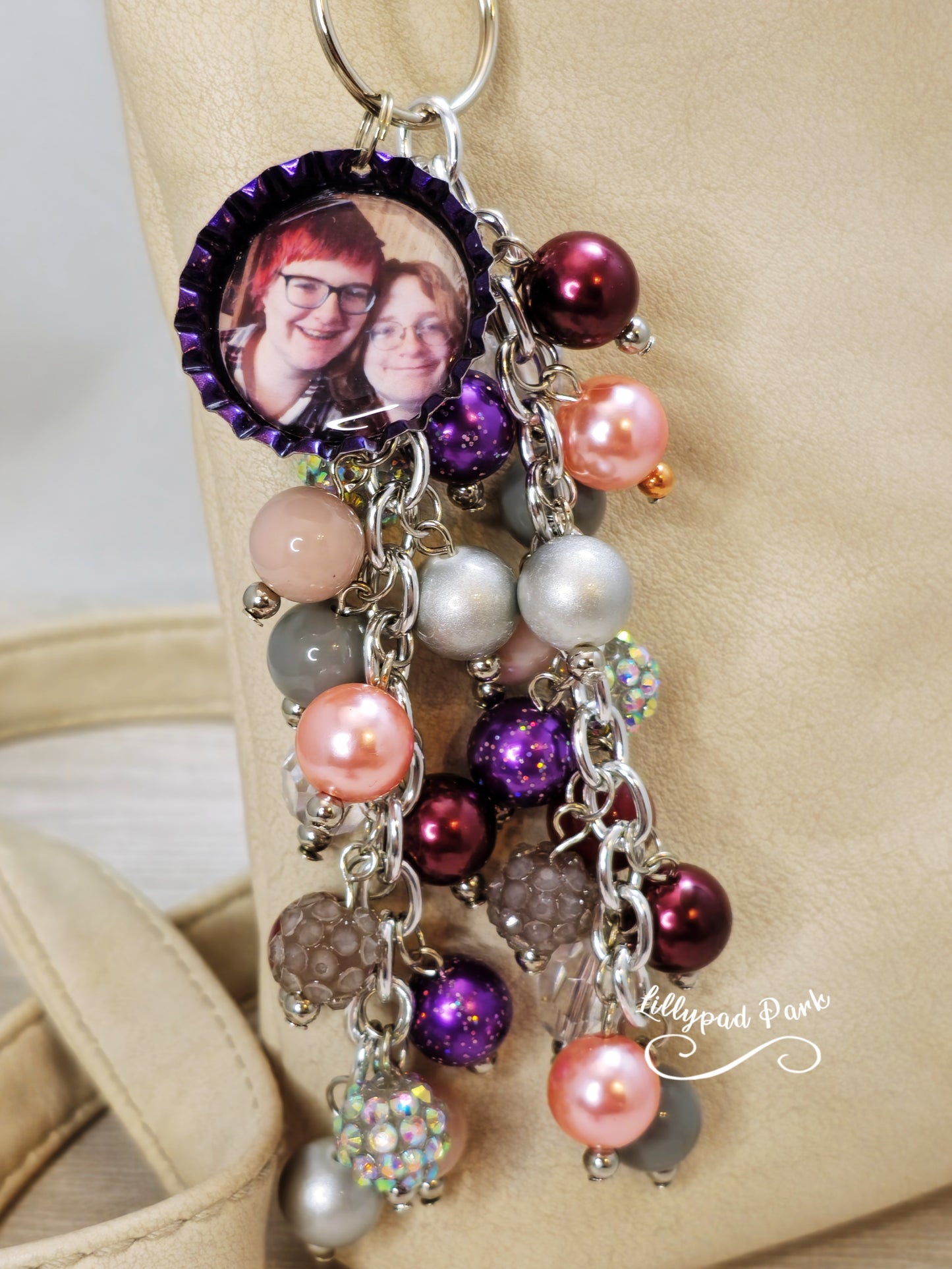 Handmade Beaded Purse Charm or Bag Charm that dangles like a keychain
