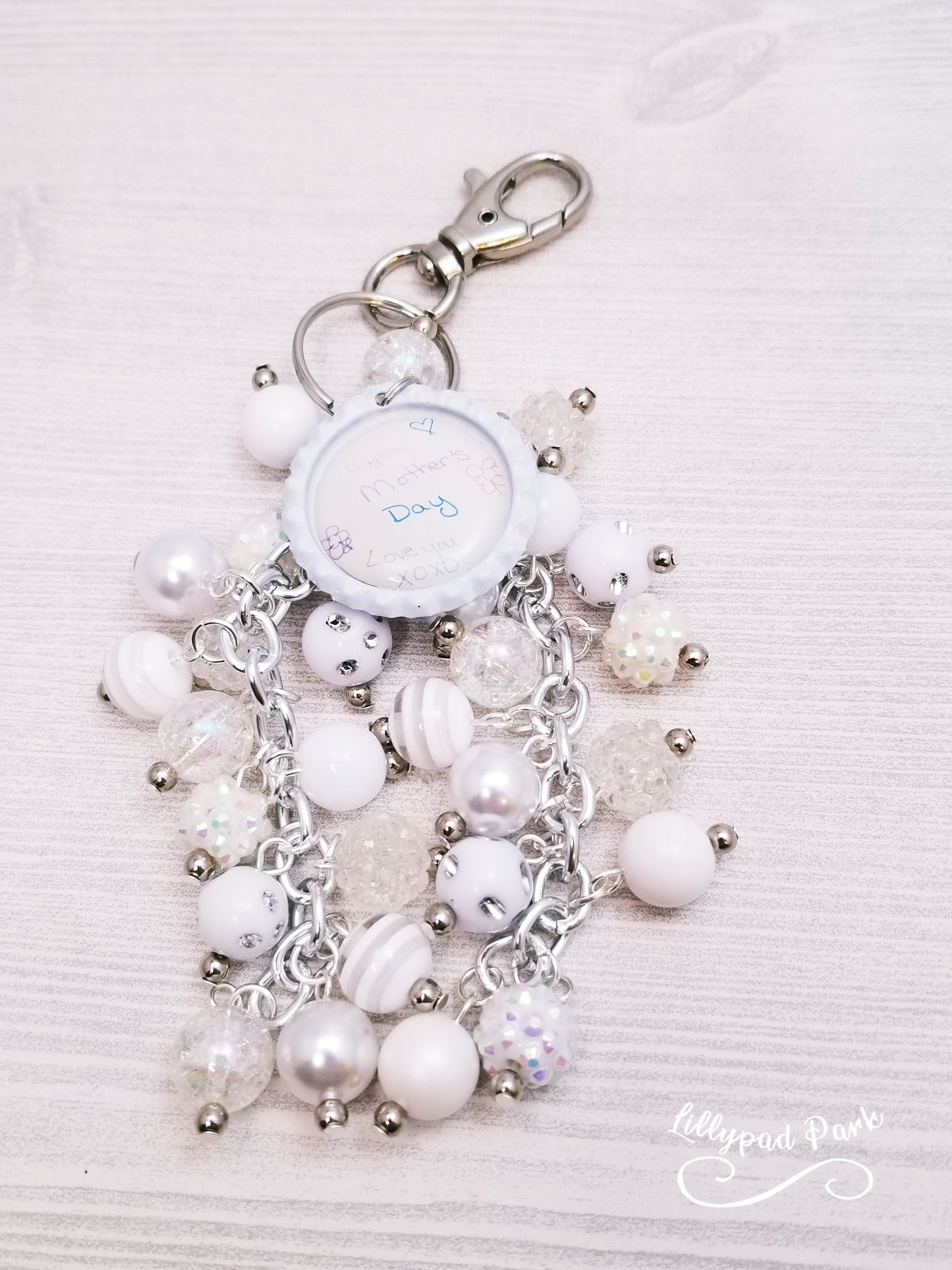 Handmade Beaded Purse Charm or Bag Charm that dangles like a keychain