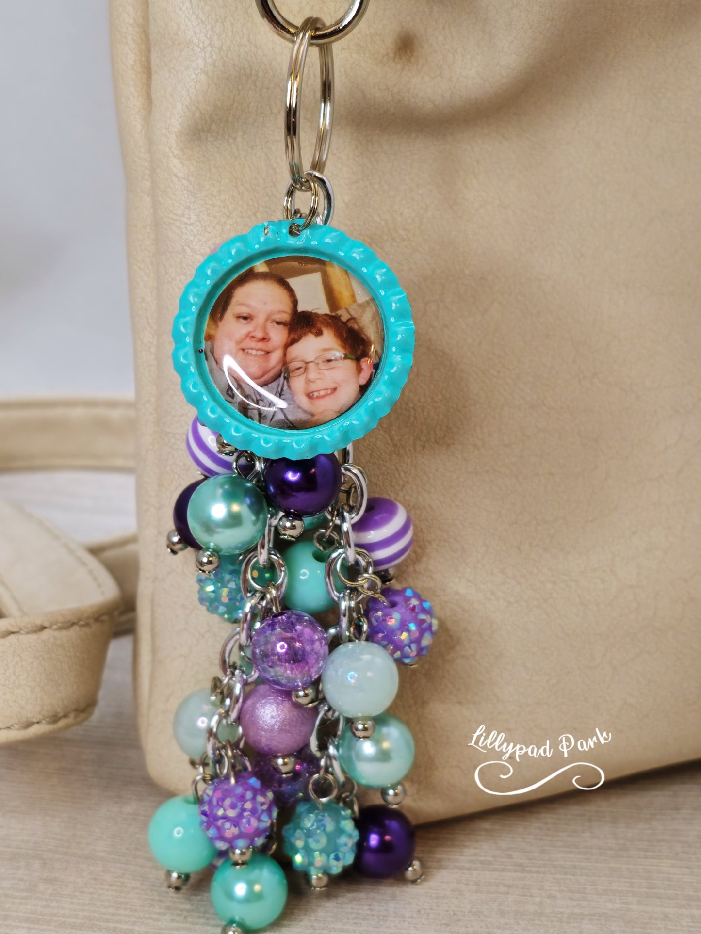 Handmade Beaded Purse Charm or Bag Charm that dangles like a keychain