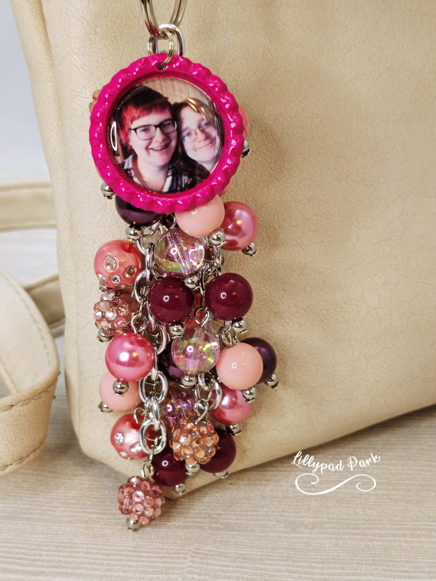 Handmade Beaded Purse Charm or Bag Charm that dangles like a keychain
