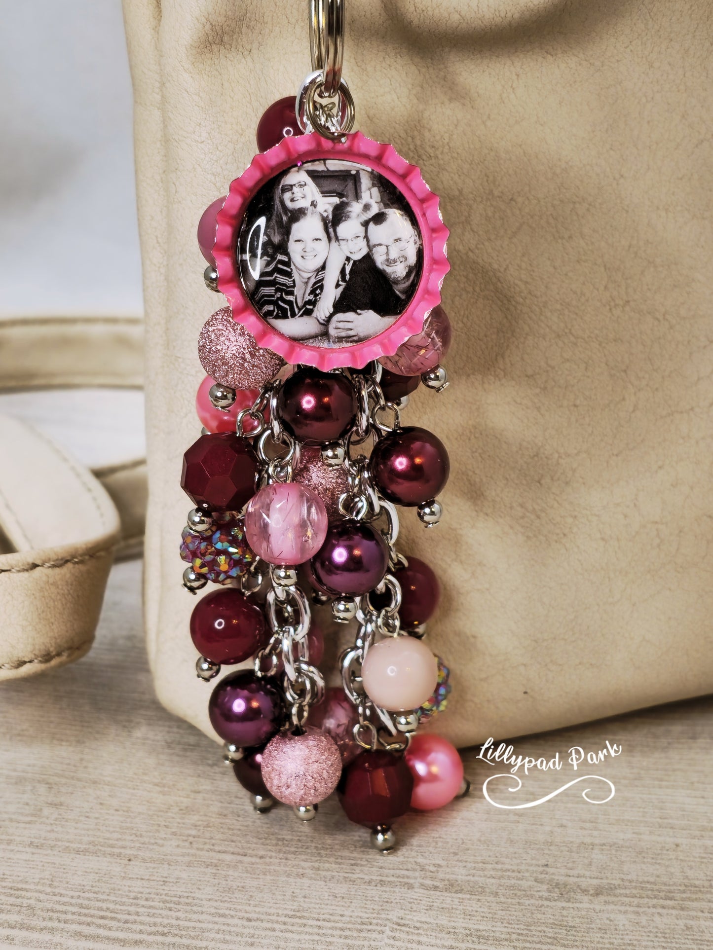 Handmade Beaded Purse Charm or Bag Charm that dangles like a keychain