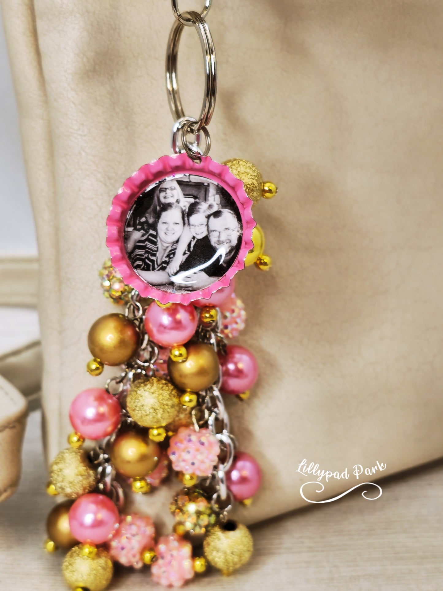 Handmade Beaded Purse Charm or Bag Charm that dangles like a keychain