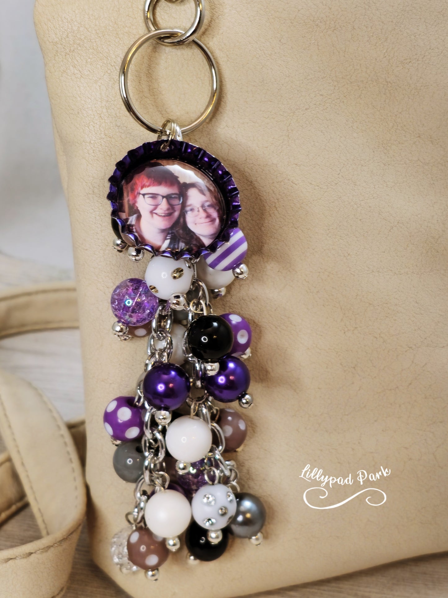 Handmade Beaded Purse Charm or Bag Charm that dangles like a keychain