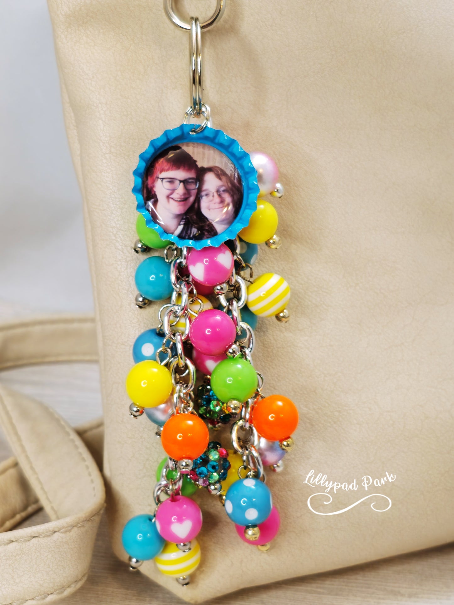 Handmade Beaded Purse Charm or Bag Charm that dangles like a keychain