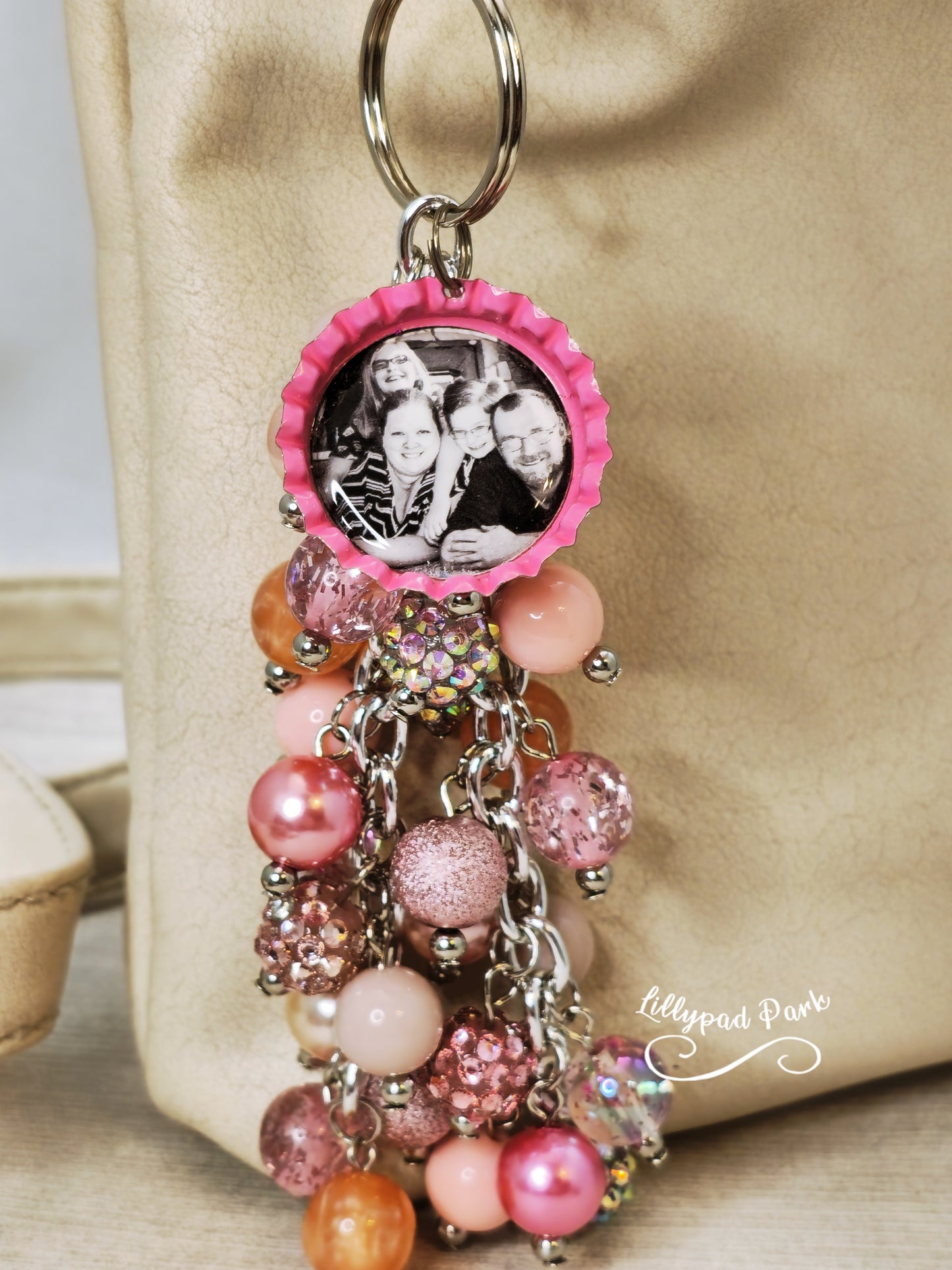 Handmade Beaded Purse Charm or Bag Charm that dangles like a keychain