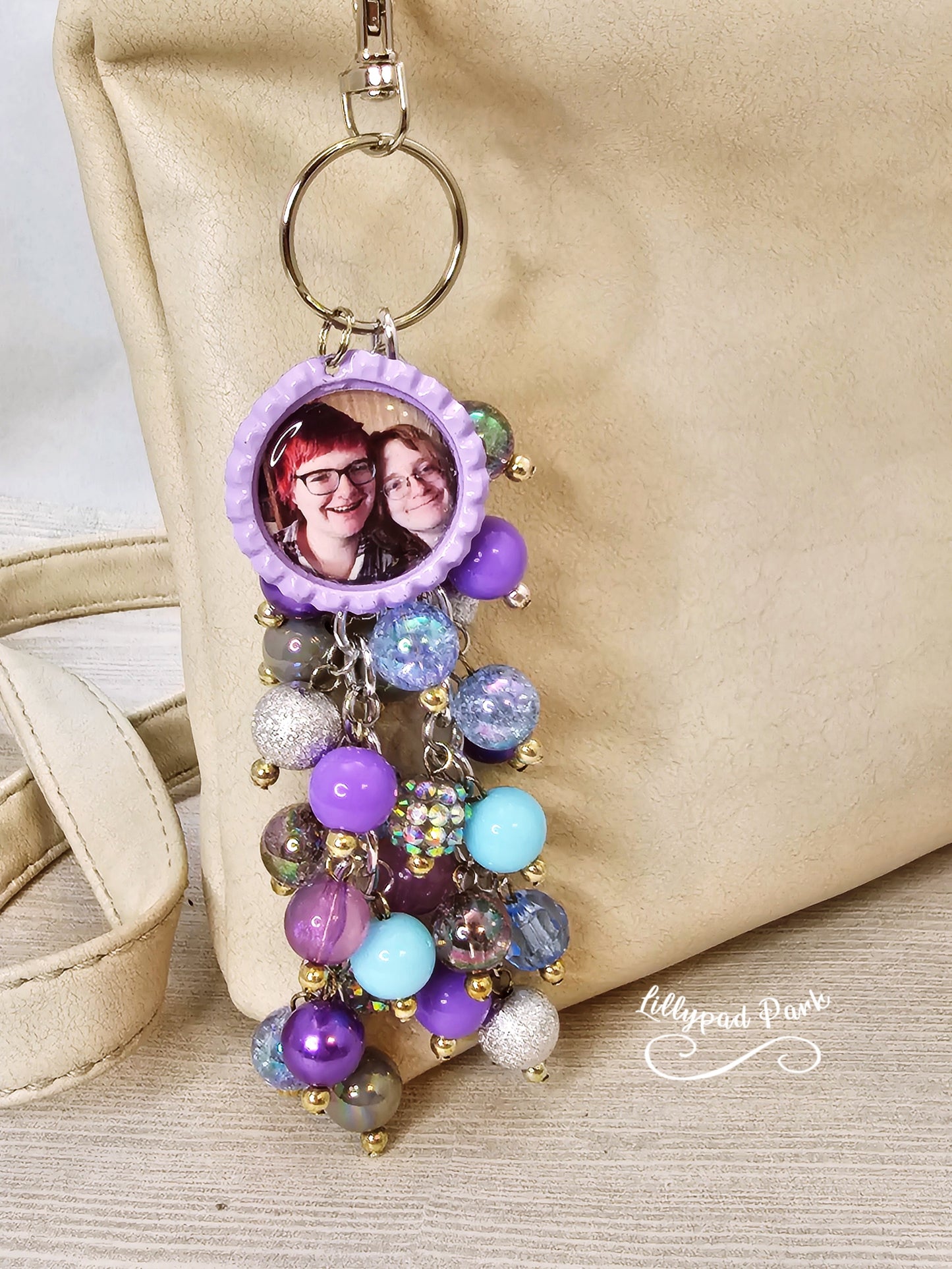 Handmade Beaded Purse Charm or Bag Charm that dangles like a keychain