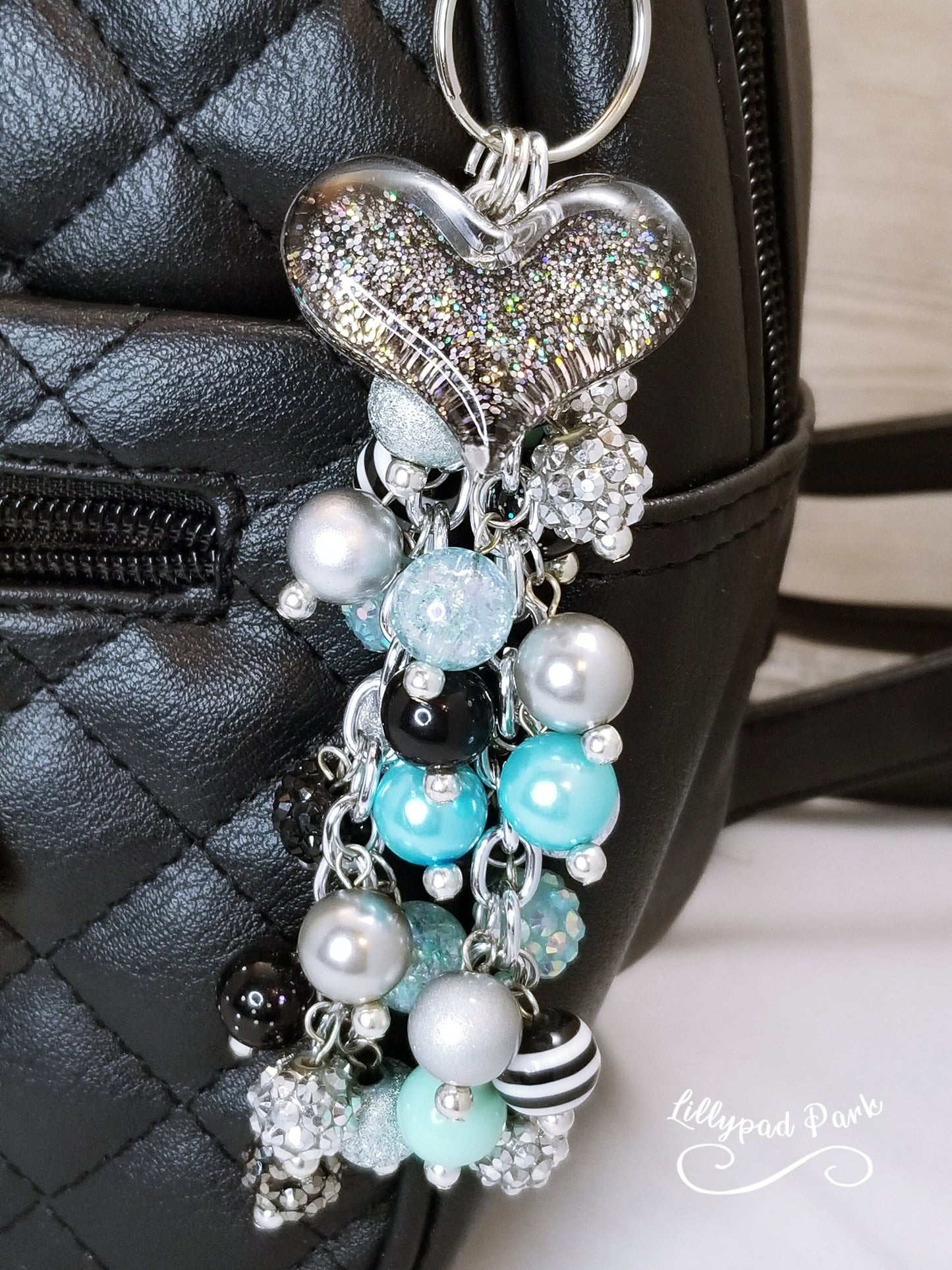 Handmade Beaded Purse Charm or Bag Charm that dangles like a keychain
