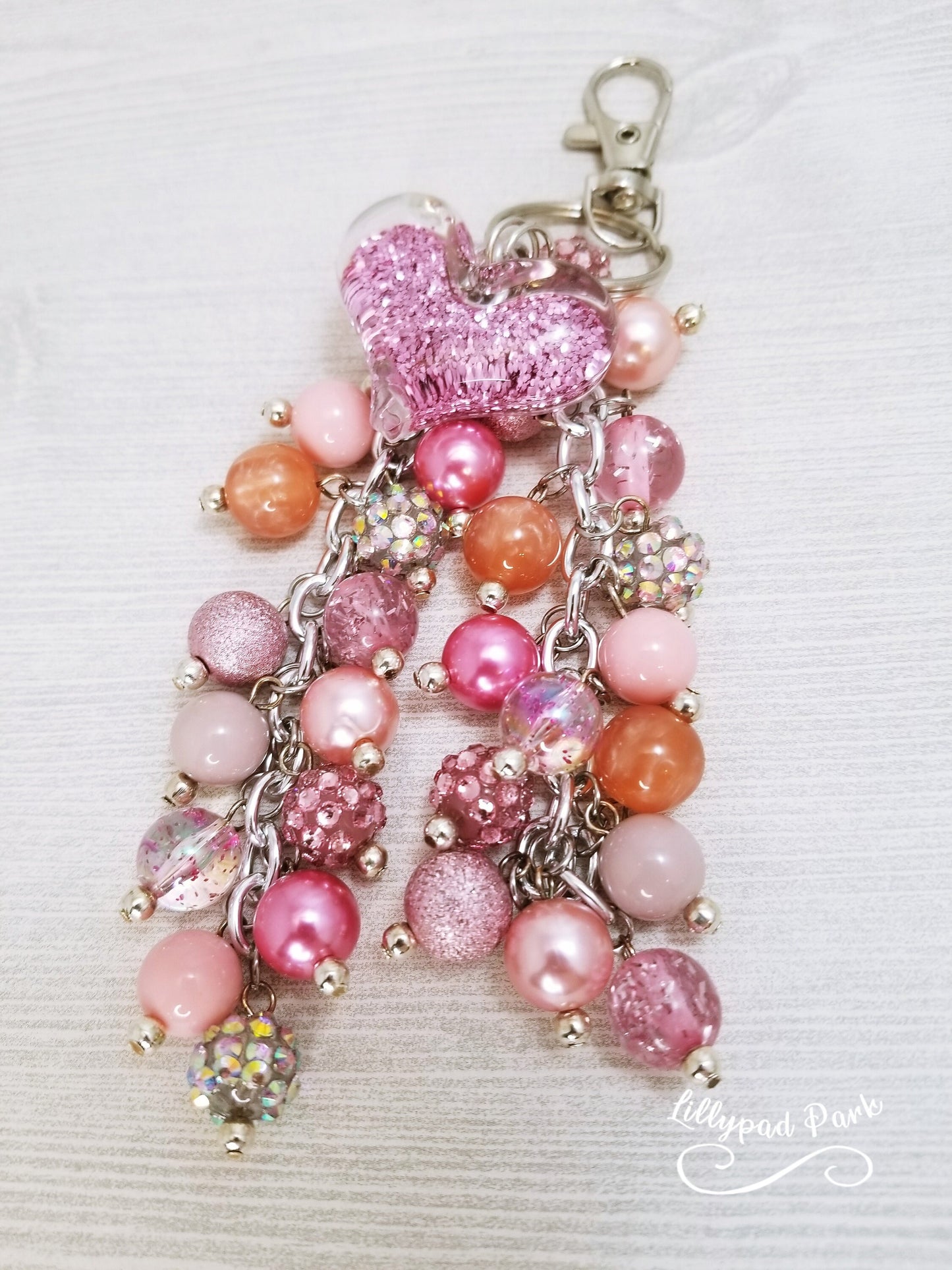 Handmade Beaded Purse Charm or Bag Charm that dangles like a keychain