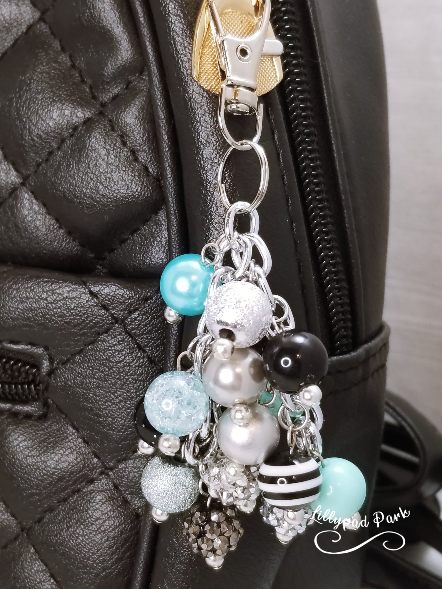 Handmade Beaded Purse Charm or Bag Charm that dangles like a keychain