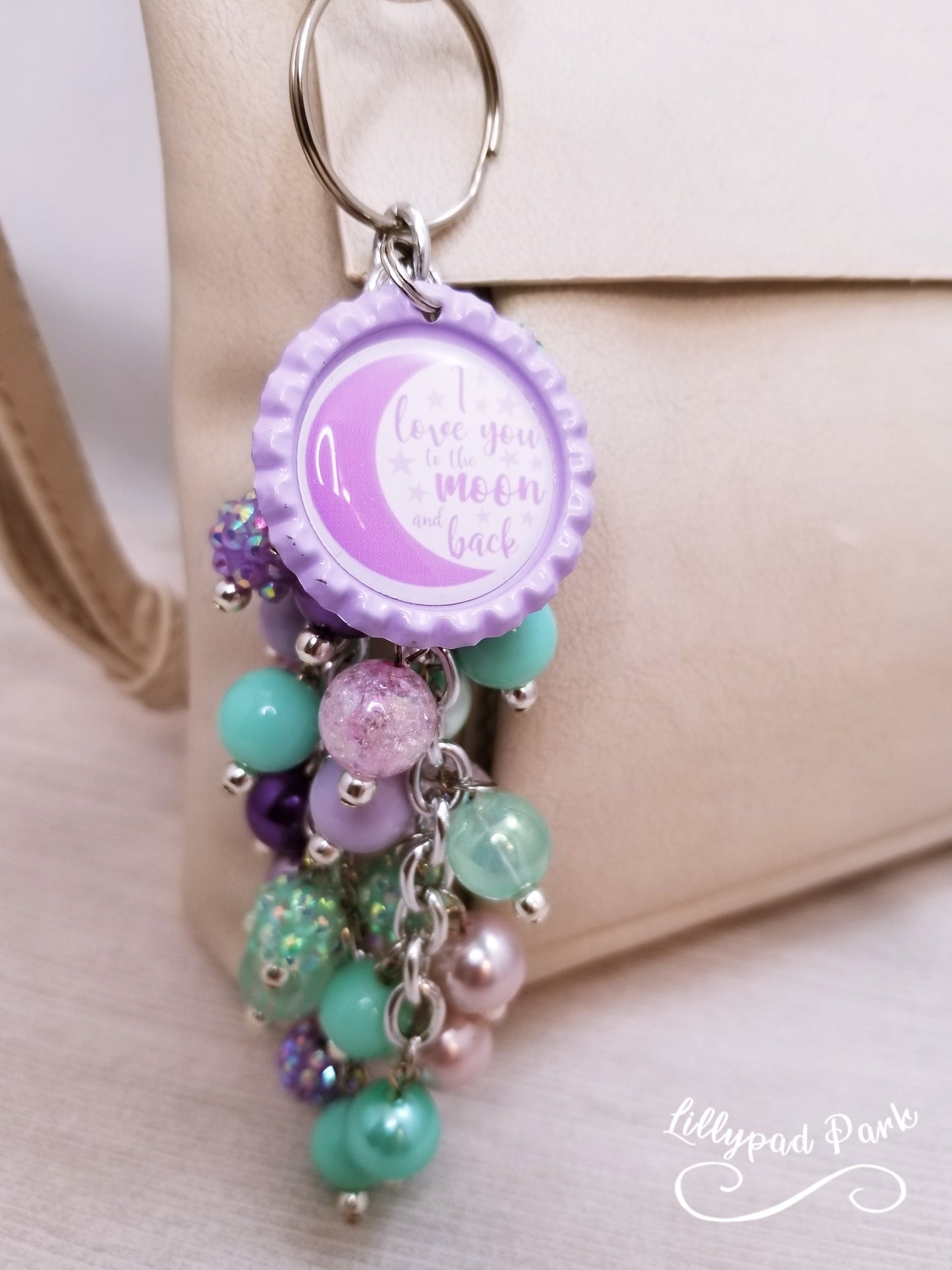 Handmade Beaded Purse Charm or Bag Charm that dangles like a keychain