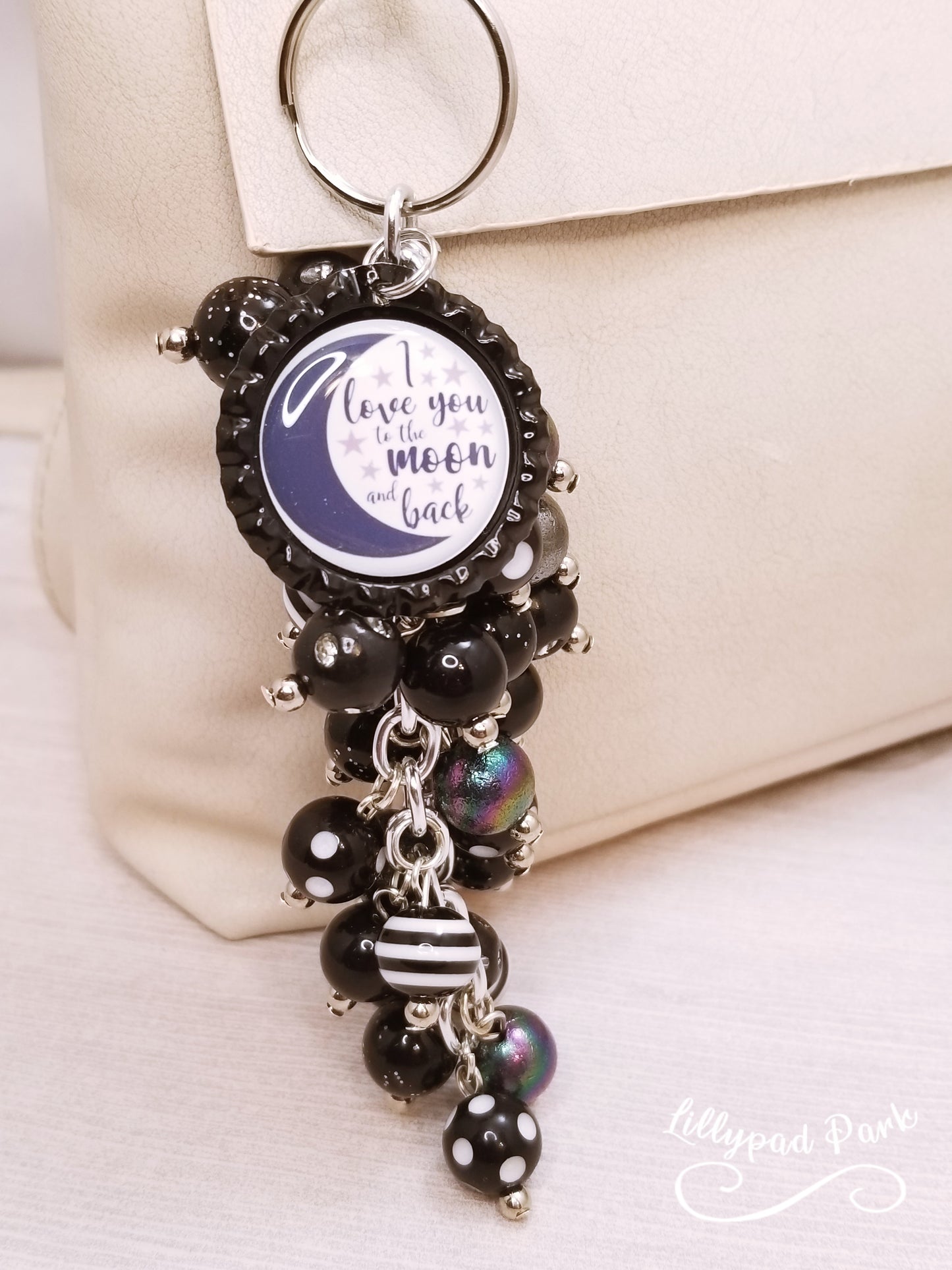 Handmade Beaded Purse Charm or Bag Charm that dangles like a keychain