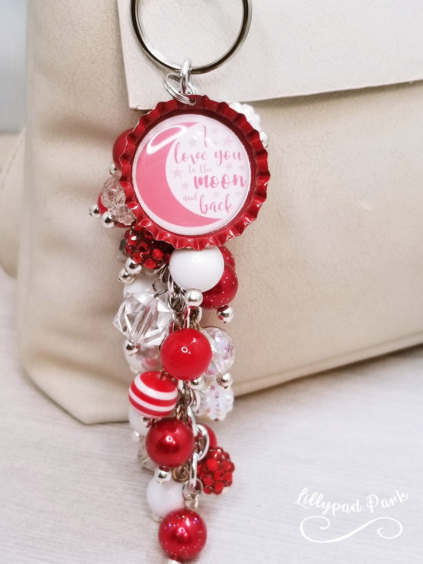 Handmade Beaded Purse Charm or Bag Charm that dangles like a keychain