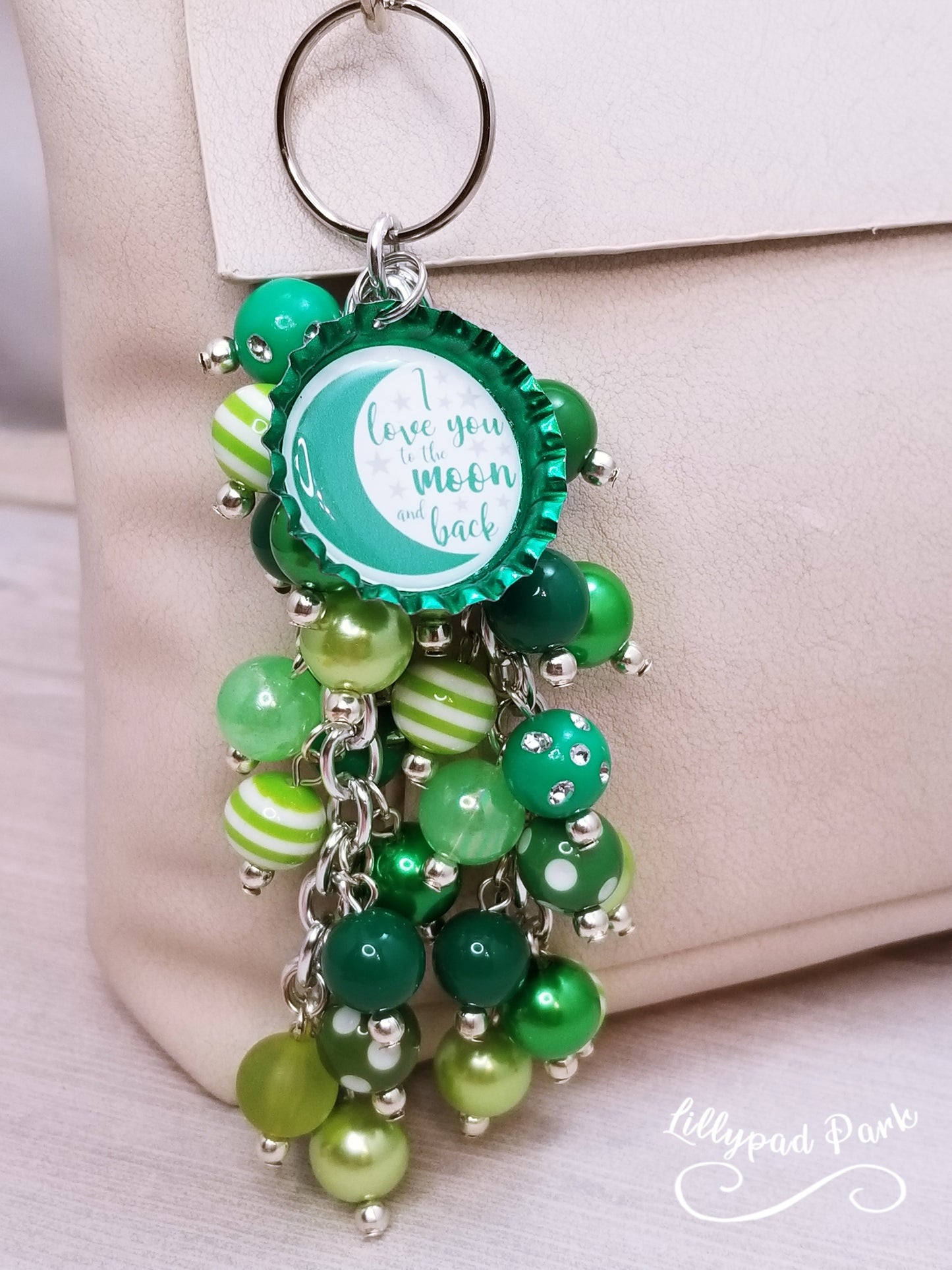 Handmade Beaded Purse Charm or Bag Charm that dangles like a keychain